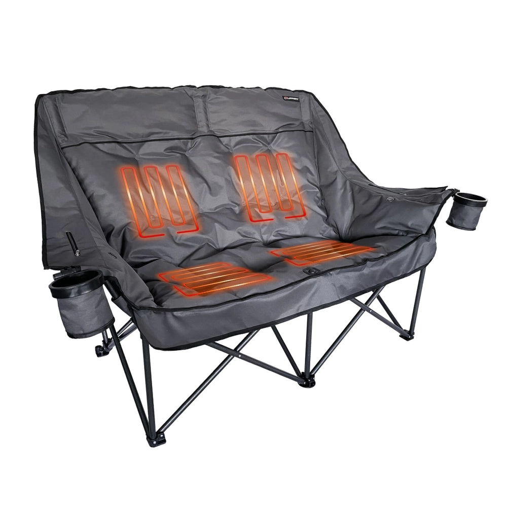 Lippert Big Bear Heated Folding Loveseat - Dark Grey #2024043335