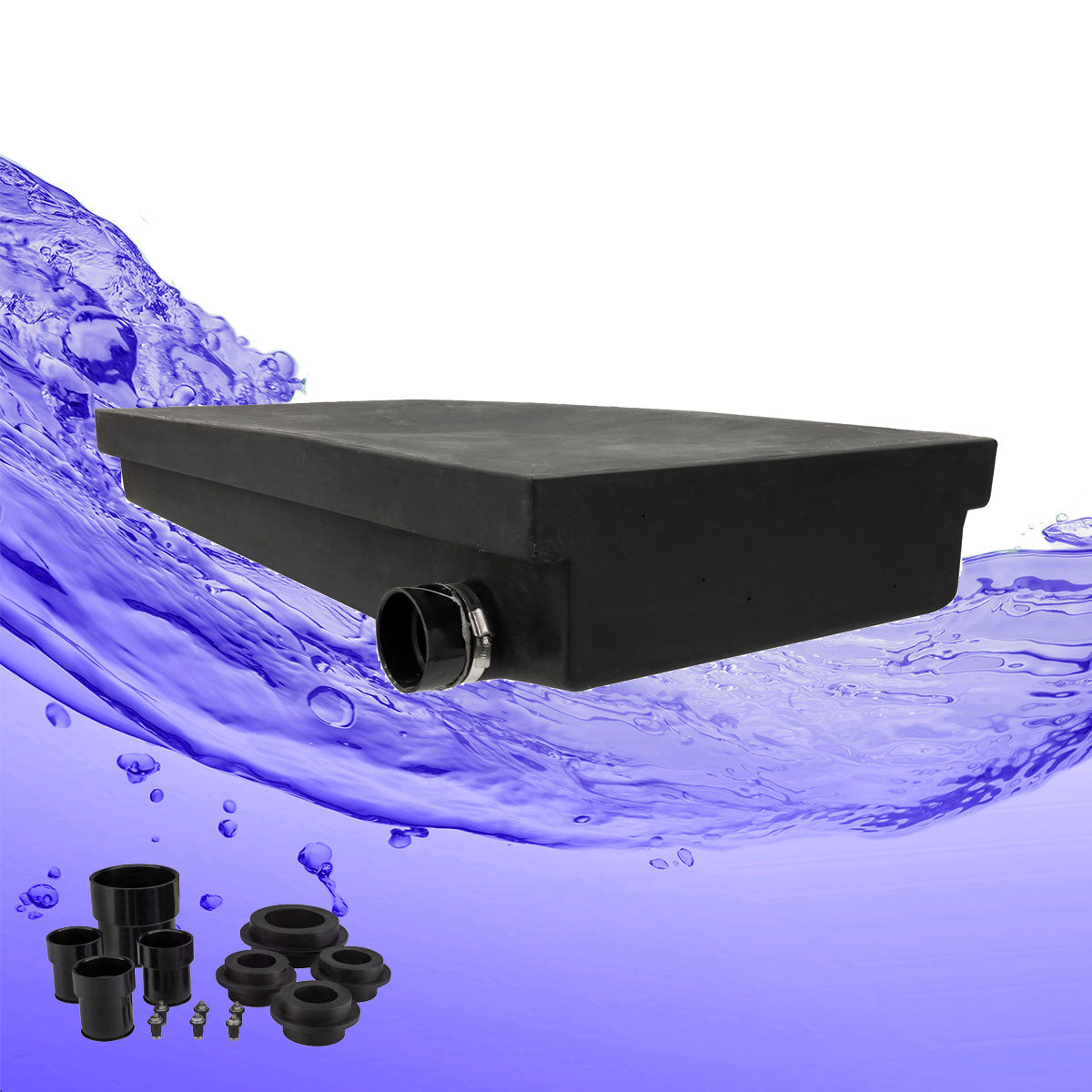 Alpha 30 Gallon 52" x 23" x 8" Black Water Tank VR23528HR