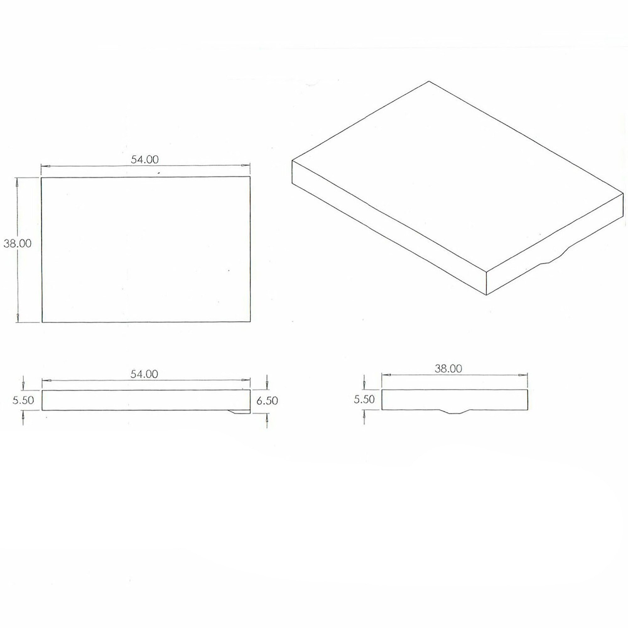 Alpha 48 Gallon 54" x 38" x 6.5" Fresh Water Tank 672002