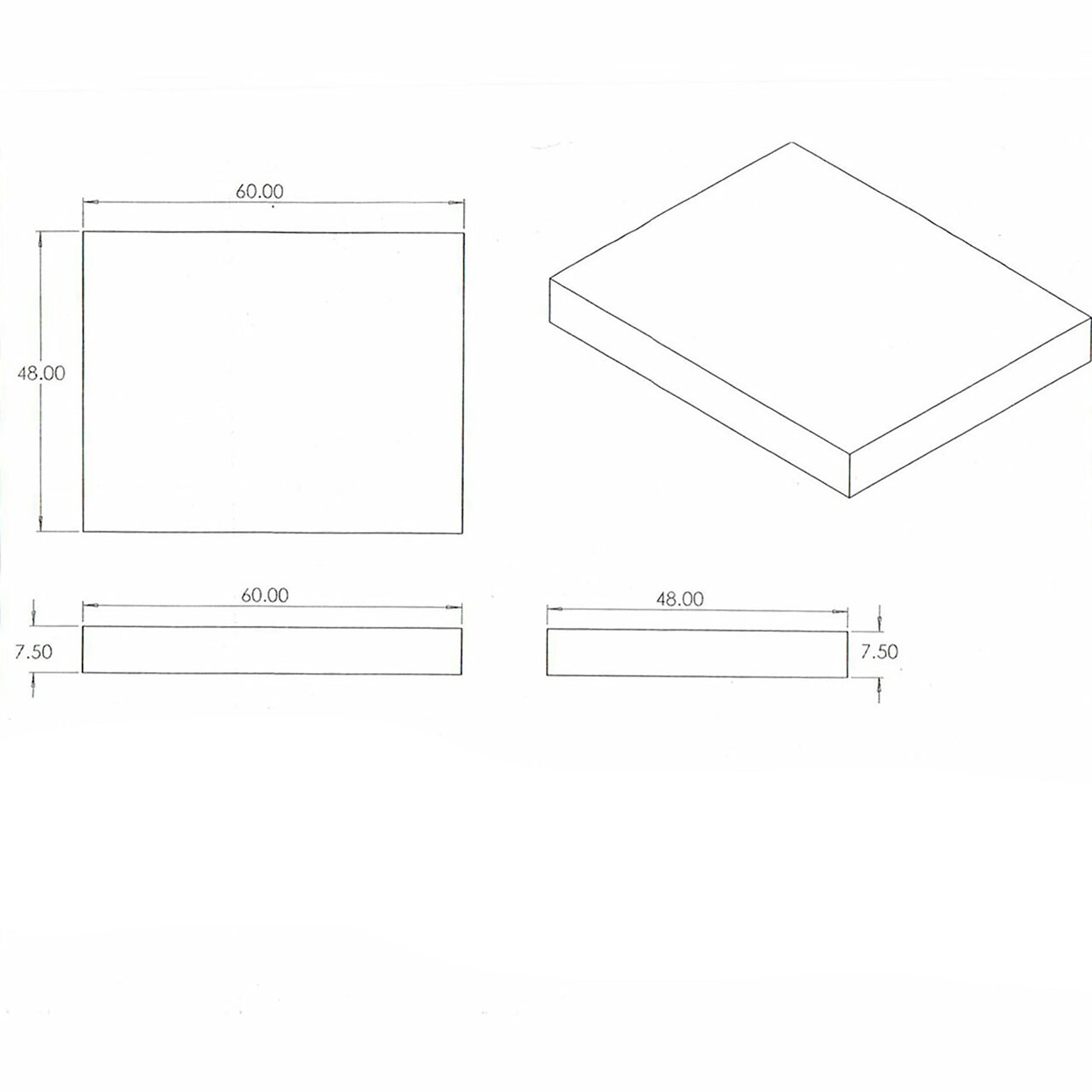 Alpha 90 Gallon 60" x 48" x 7.50" Fresh Water Tank 721002