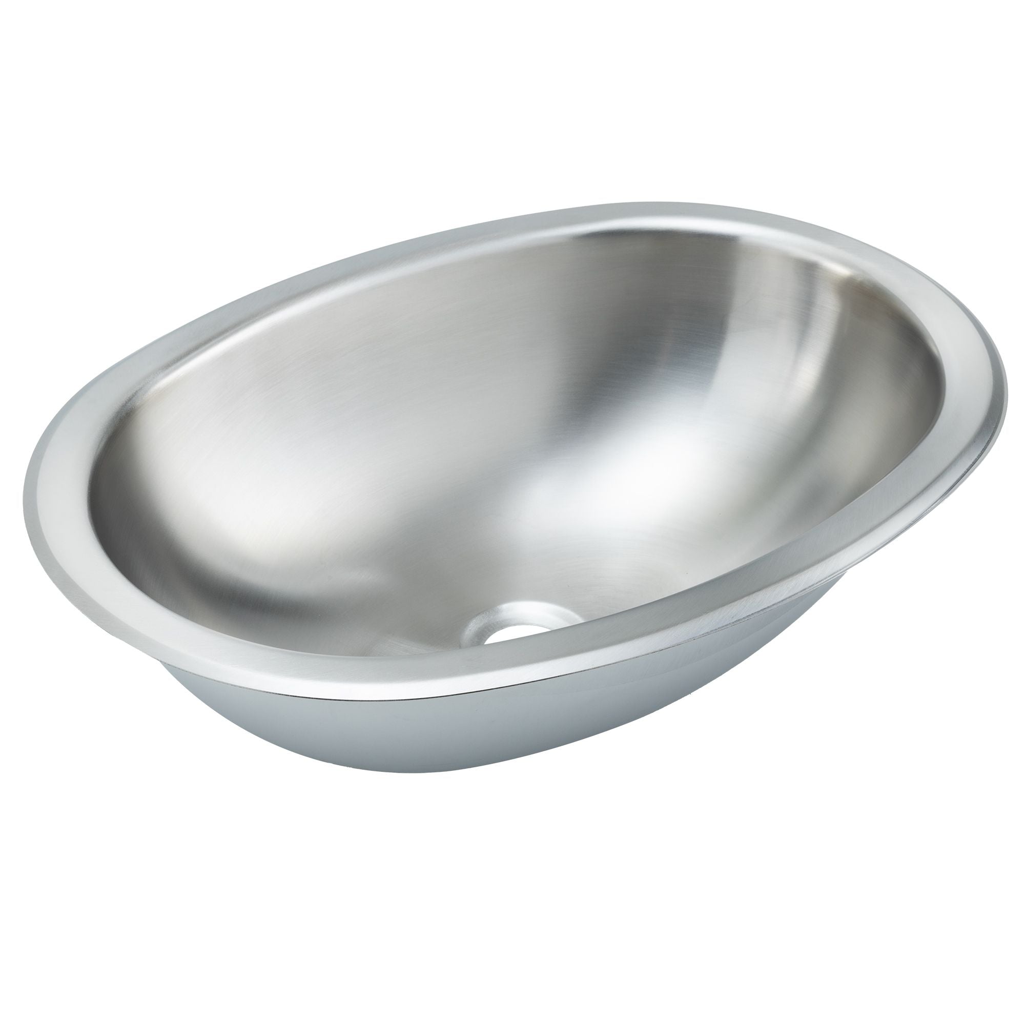 RV 17" x 12" Stainless Steel Oval Bathroom Sink