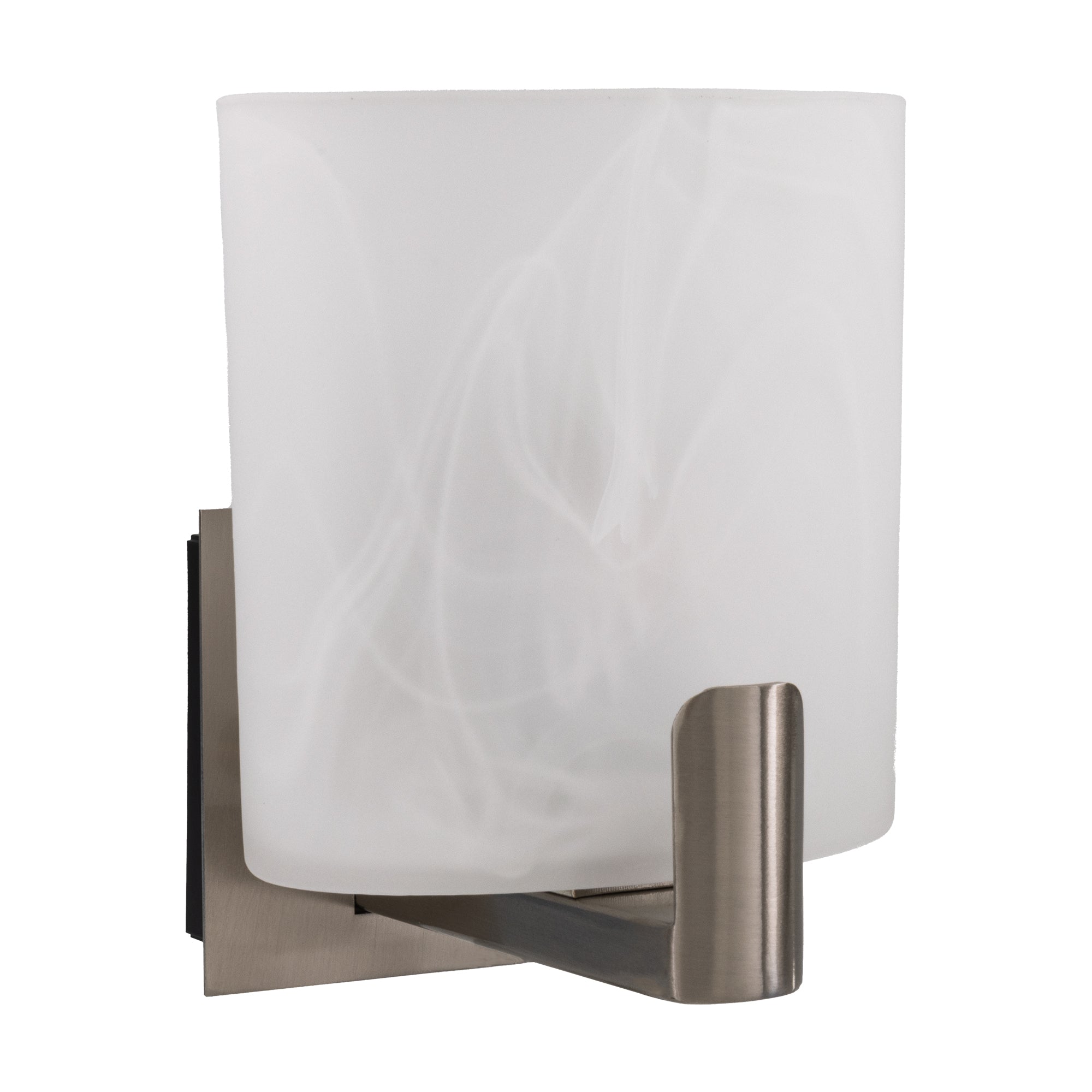 RV 12V  Wall Sconce Frosted White Glass  Satin Nickel Warm White Light