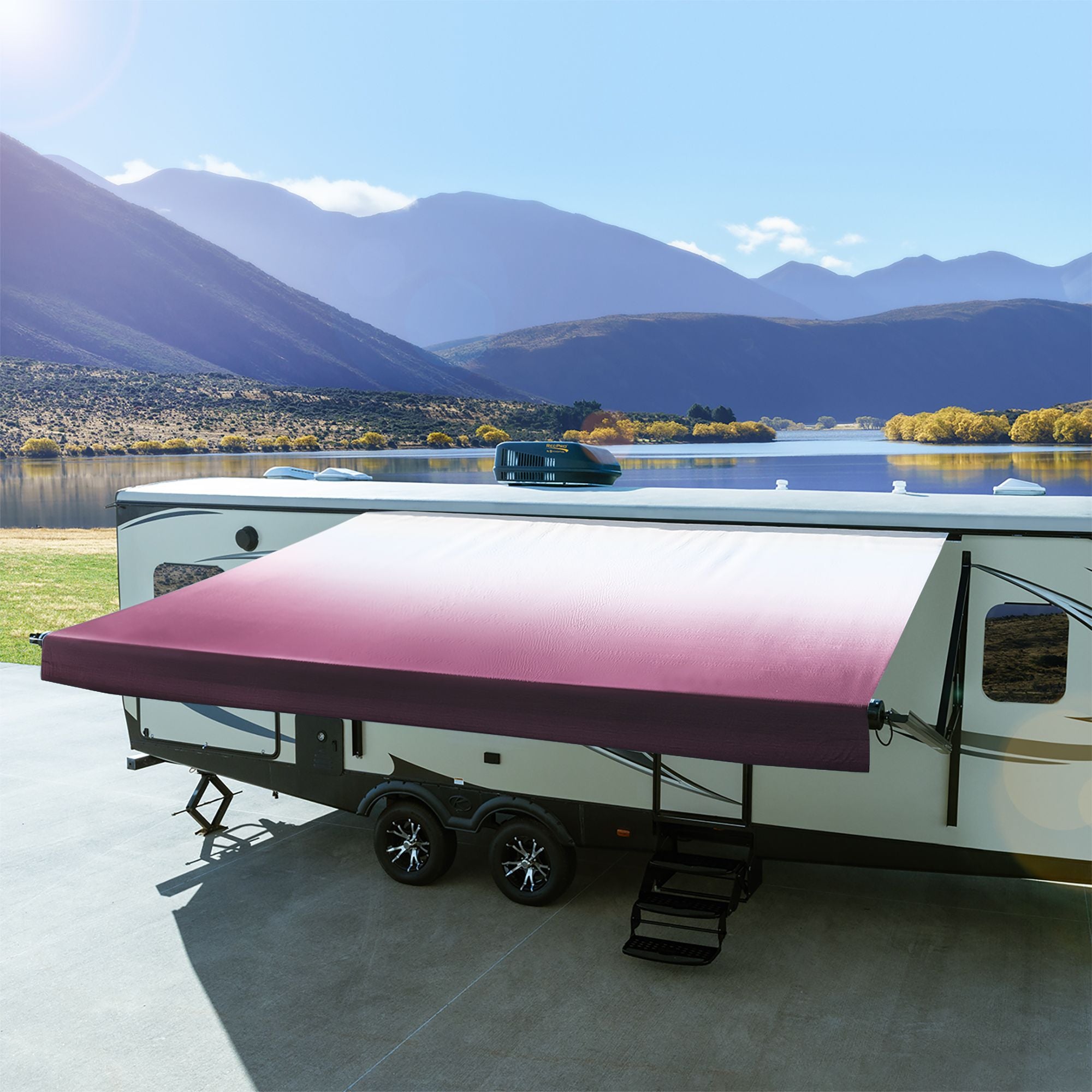 13' RV Awning Replacement Fabric Heat-Welded Seams (Actual Width 12' 1")