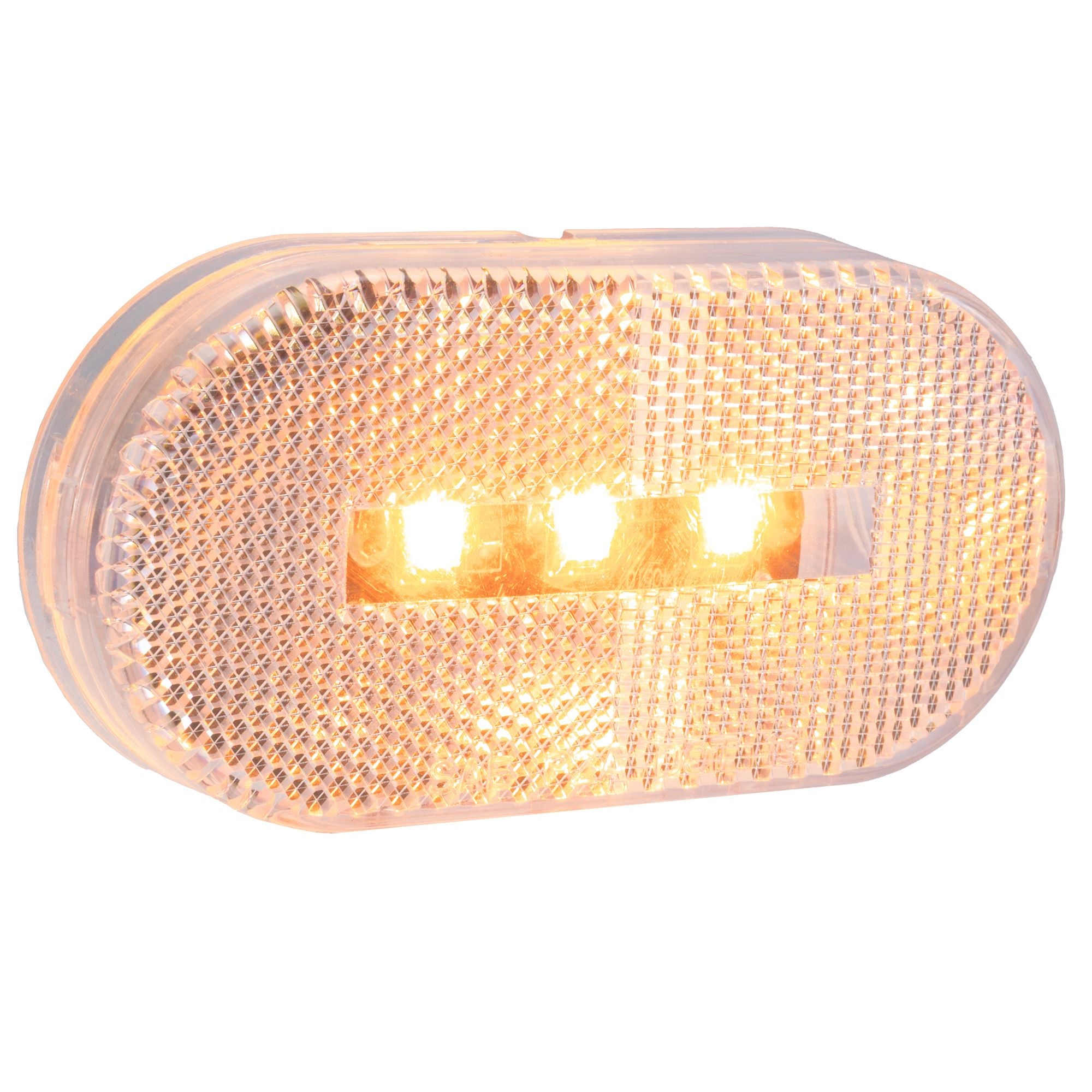 4" x 2" Oblong RV LED Marker Light Clear/Amber