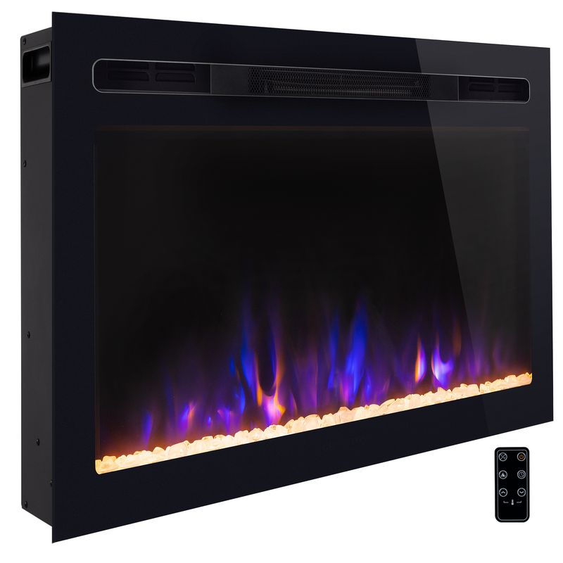 RV Electric Fireplace 26" Flat Glass with Multi-Color Flames