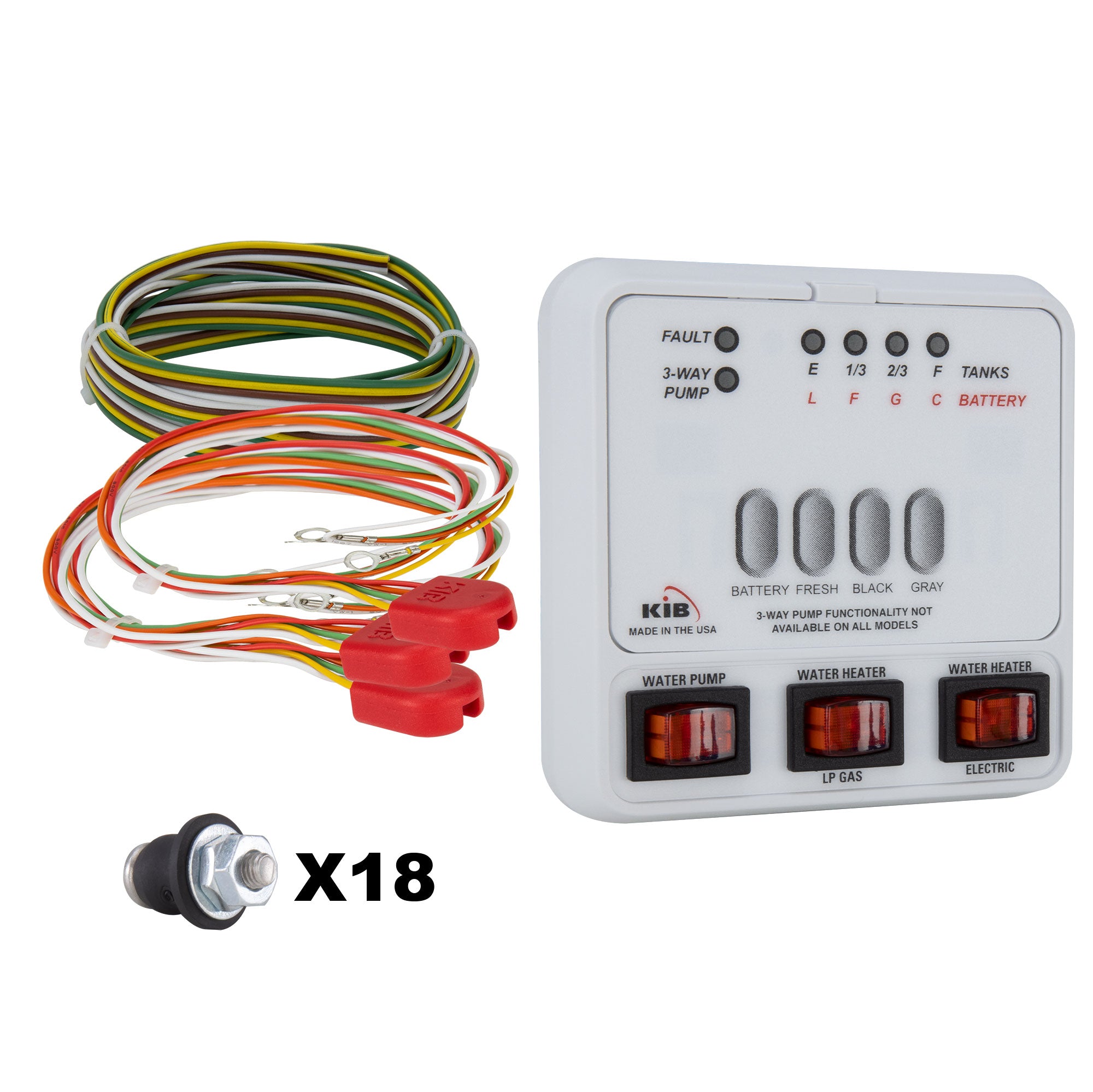 RV KIB Tank Sensor Monitor Panel M23 with Wiring Harness Kit