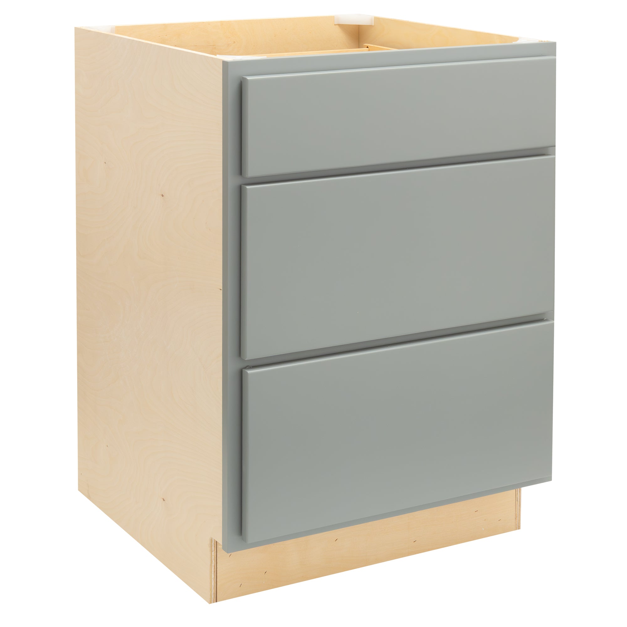 RV Cabinets Gray Shaker | 3 Drawer Base 24" W | RTA Cabinets