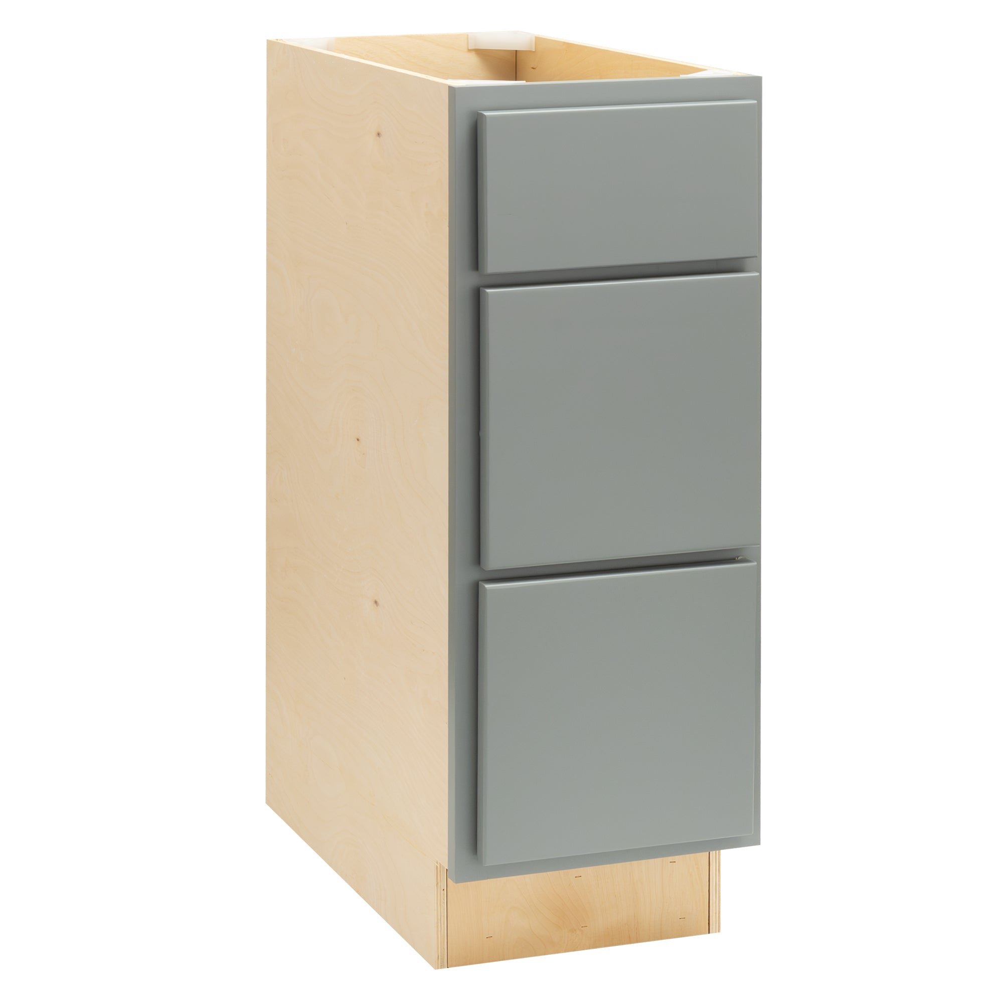 RV Cabinets Gray Shaker | 3 Drawer Base 12" W | RTA Cabinets