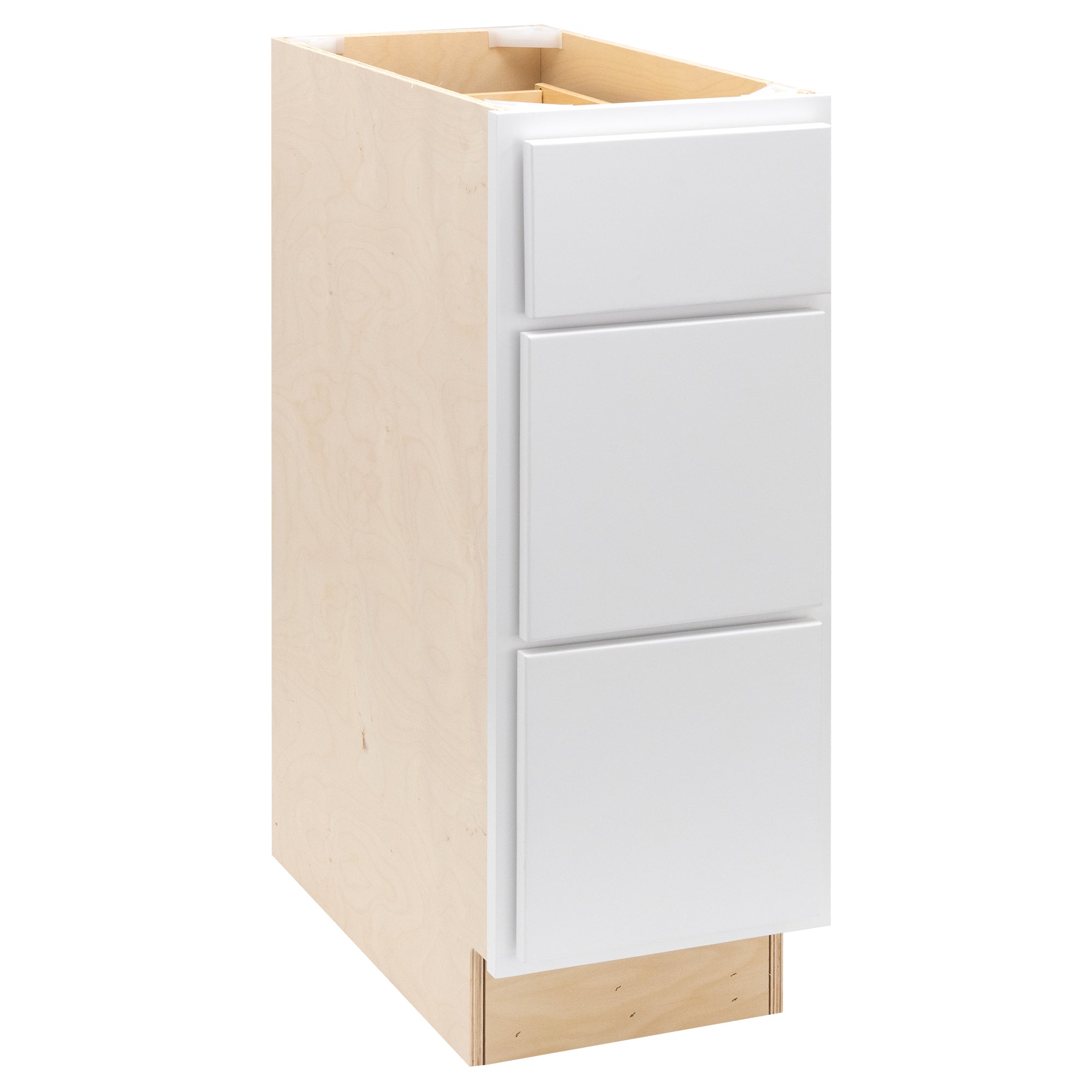 RV Cabinets White Shaker | 3 Drawer Base 12" W | RTA Cabinets