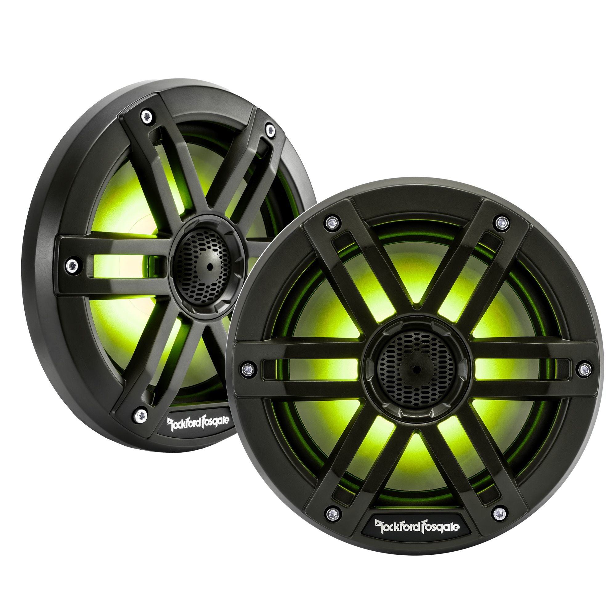 Rockford Fosgate M1-65B 6.5" Marine Speakers RGB LED Waterproof 2-Way Audio for Boats & UTVs - Black Grilles