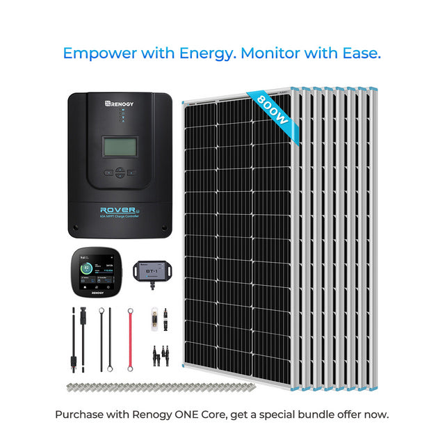 800-Watt 12-Volt /24-Volt Monocrystalline Solar Premium Kit w/ 60-Amp MPPT Charger Controller