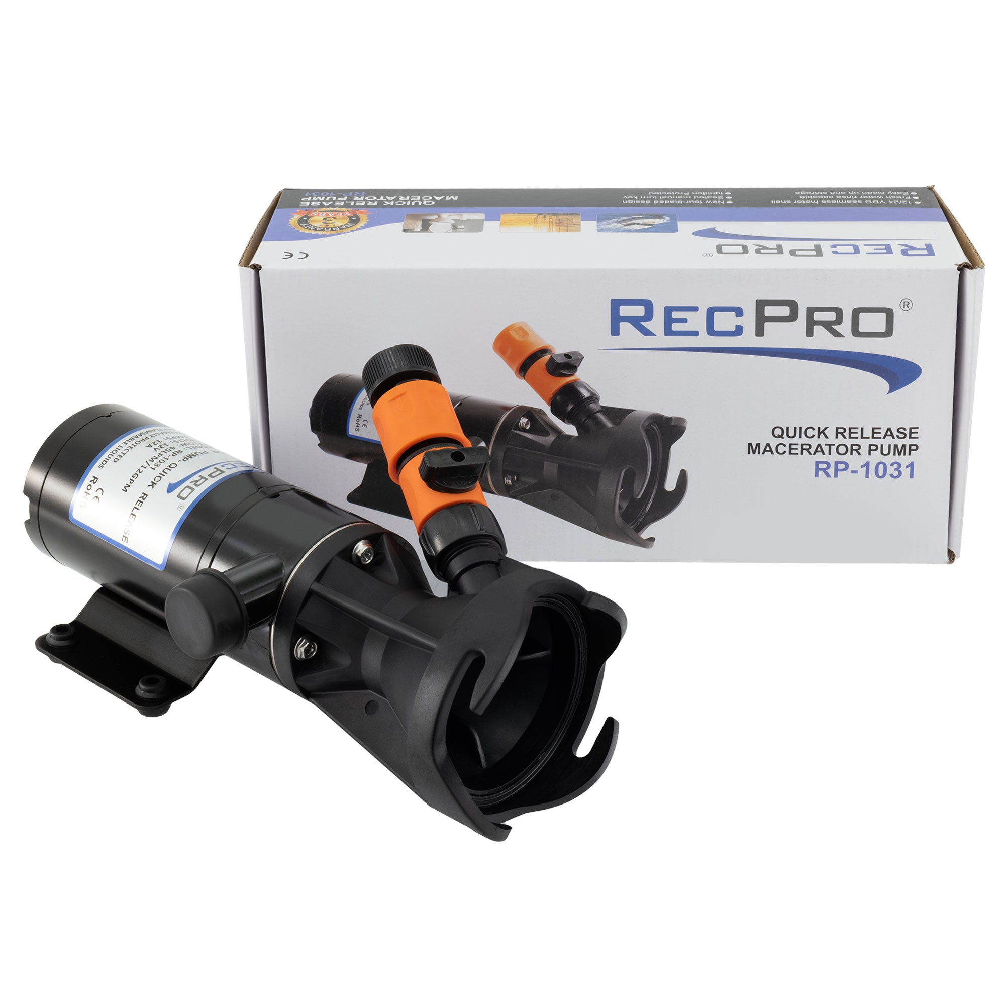 RecPro 12V RV Macerator Pump - Quick Release