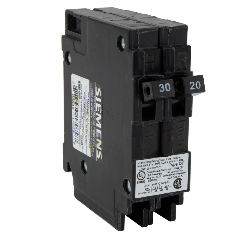 RV Circuit Breaker 30-20 Amp Double Breaker Siemens Q3020