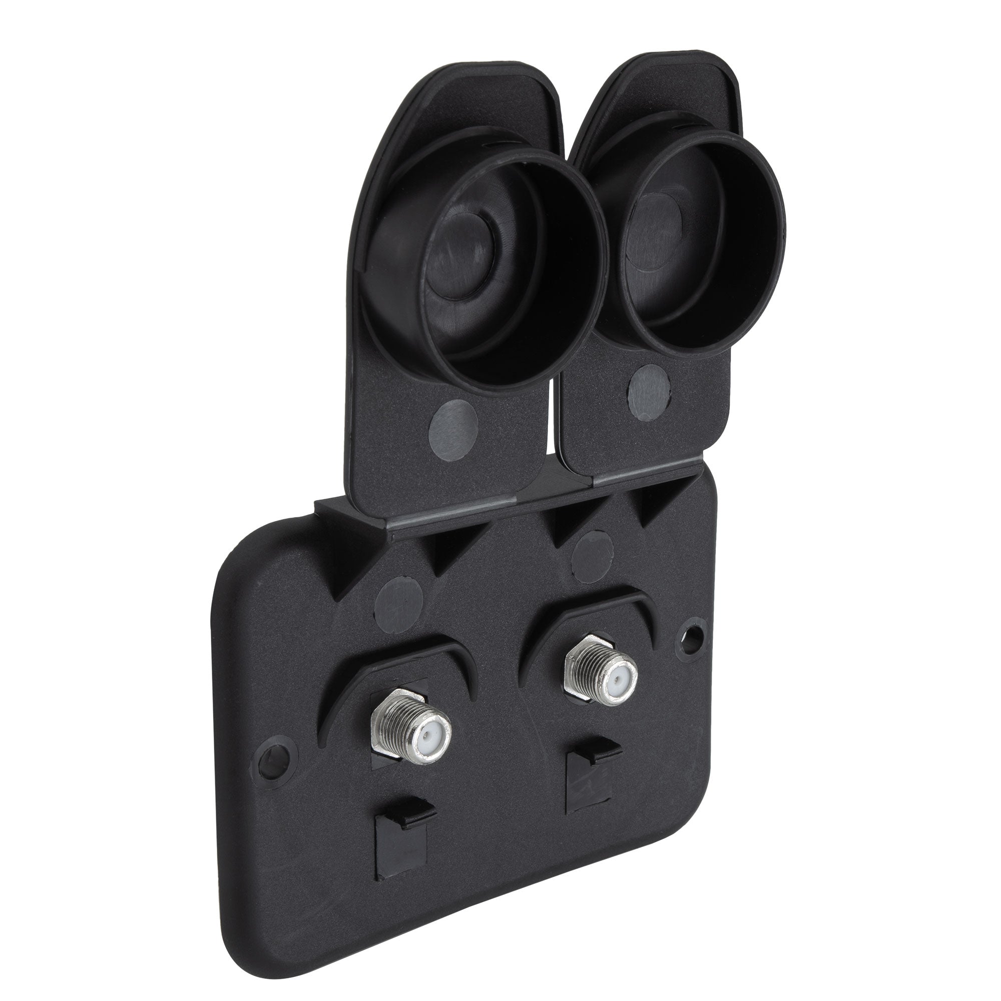 RV Double Cable TV Hookup Coaxial Plate