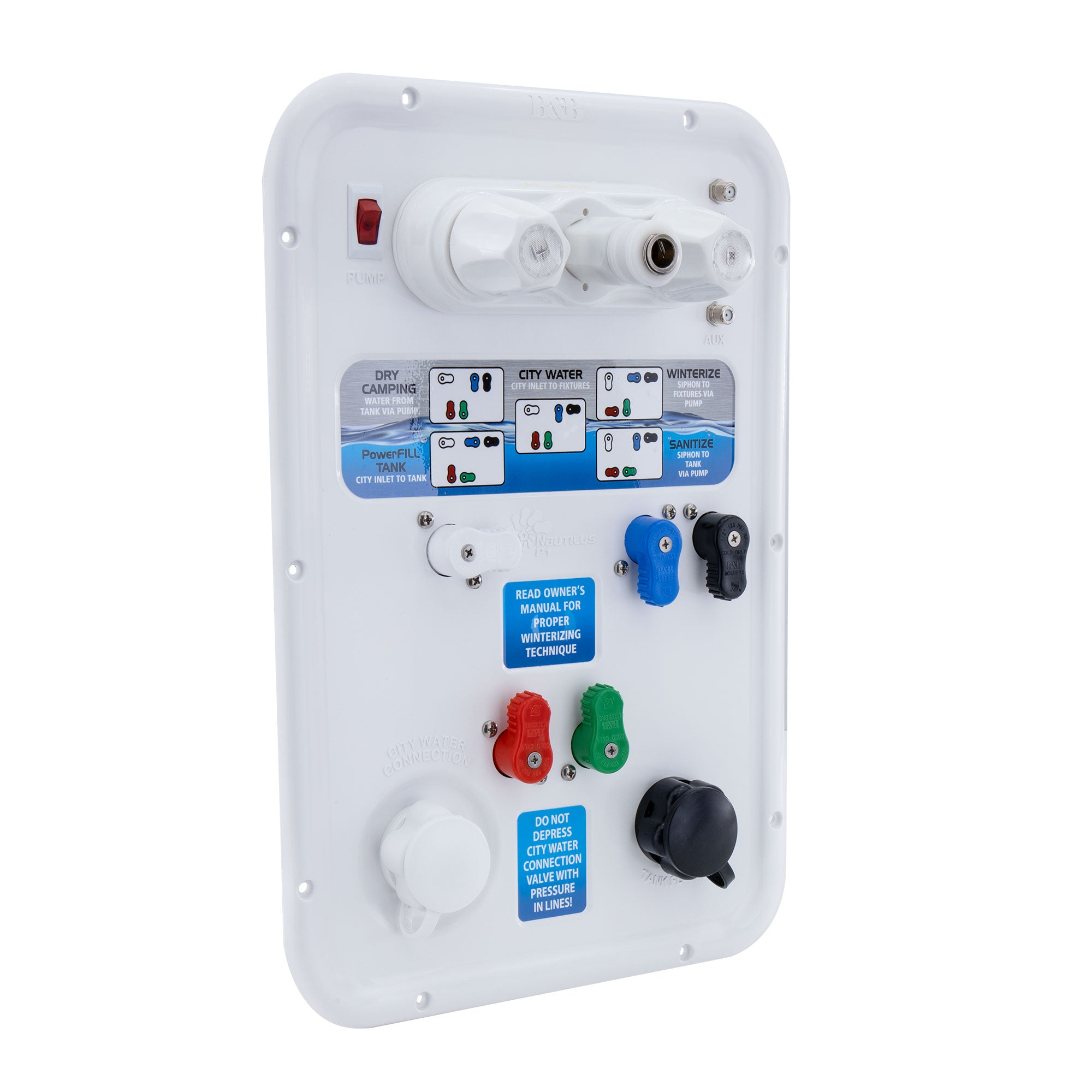 RV Multifunction City Water Fill Panel Nautilus P1 10" x 15"