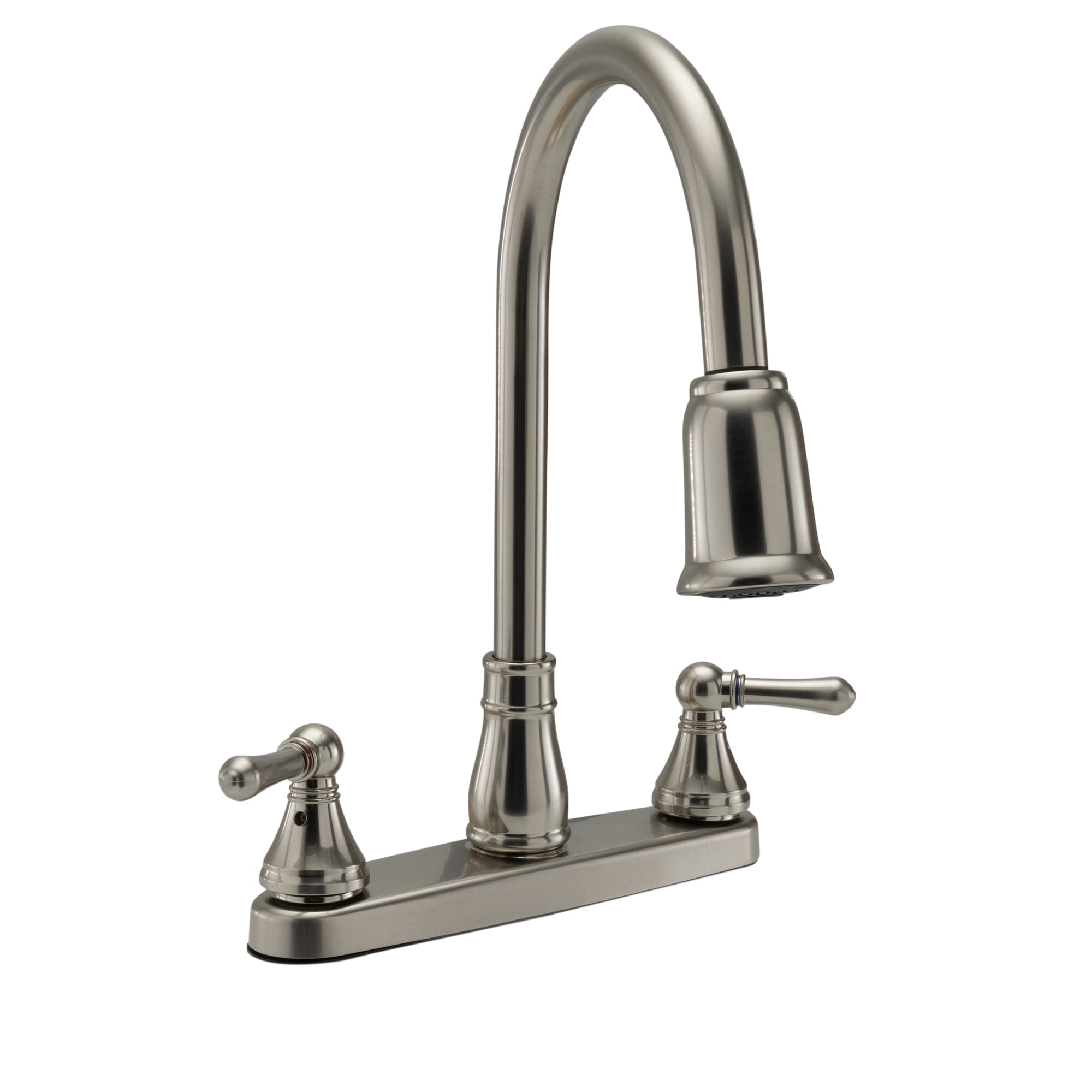 RV Kitchen Pull Down  Kitchen Faucet Twin Handle - Brushed Nickel