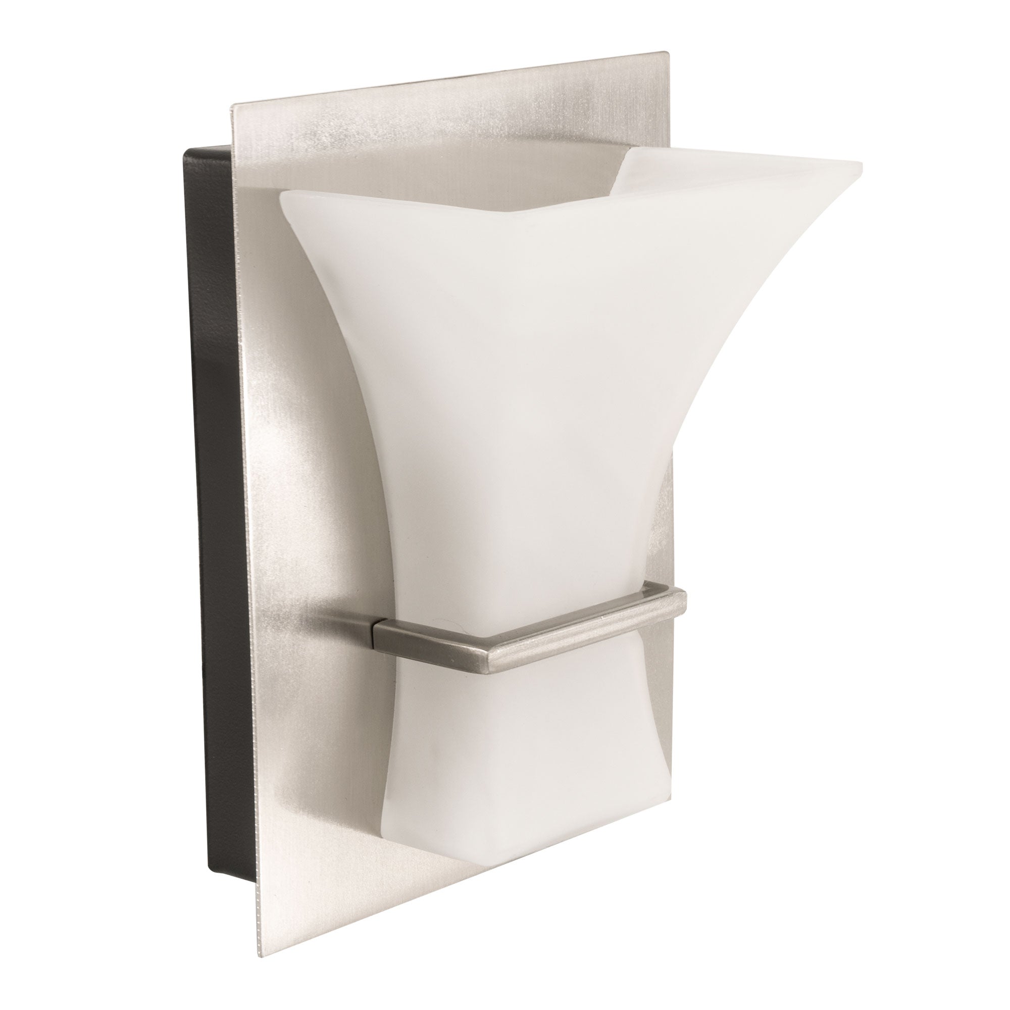 RV Wall Sconce Frosted Glass Silver Finish LED Light