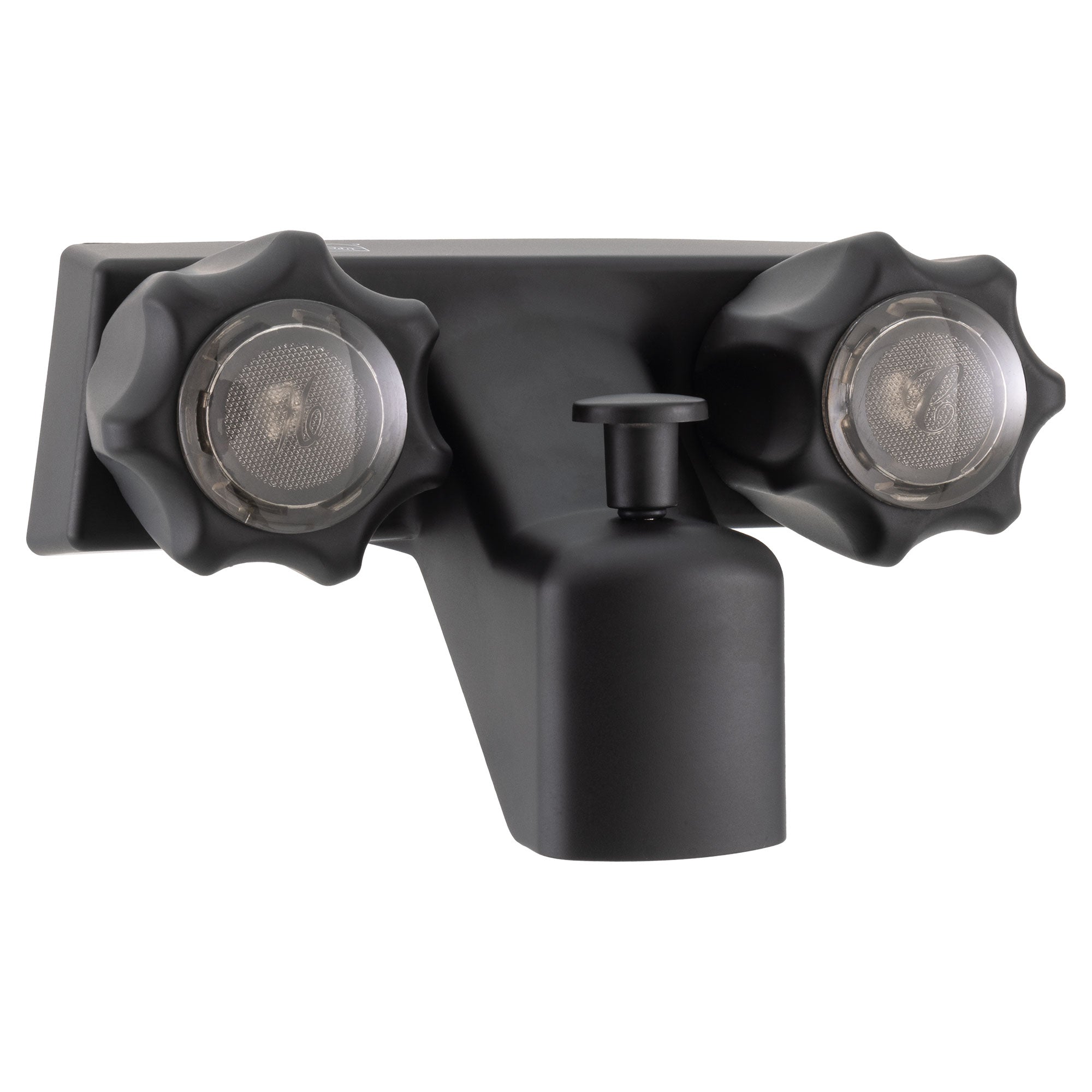RV Tub and Shower Diverter Faucet Matte Black with Twin Knobs