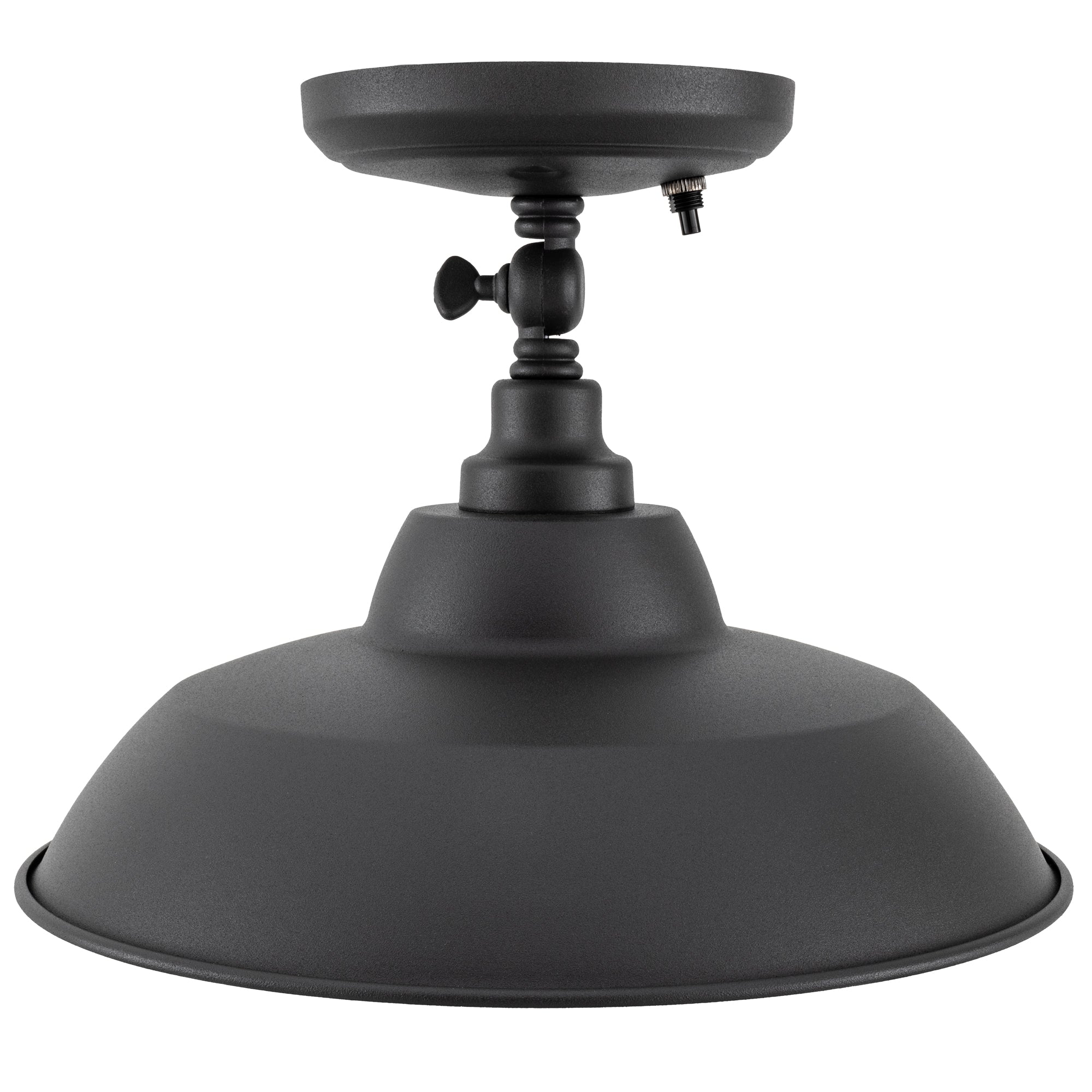 RV 12V  Semi-Flush Mount Ceiling Light with Matte Black Finish