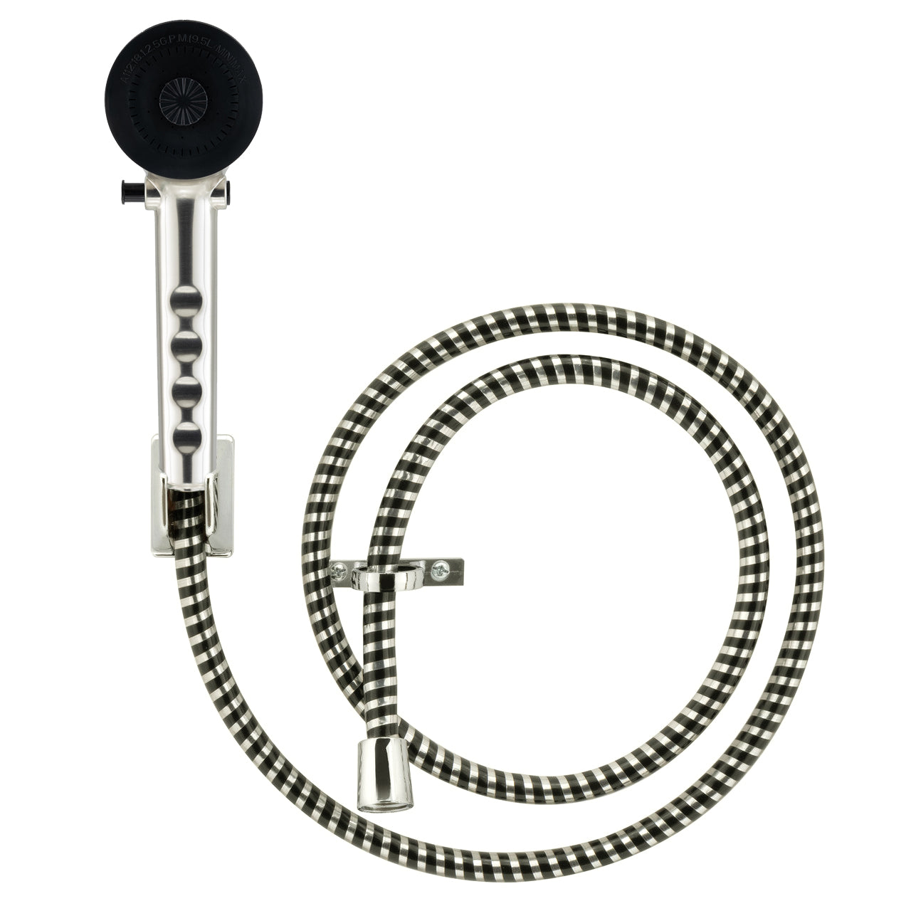 RV Handheld Shower Head and Hose with Shut Off Brushed Nickel