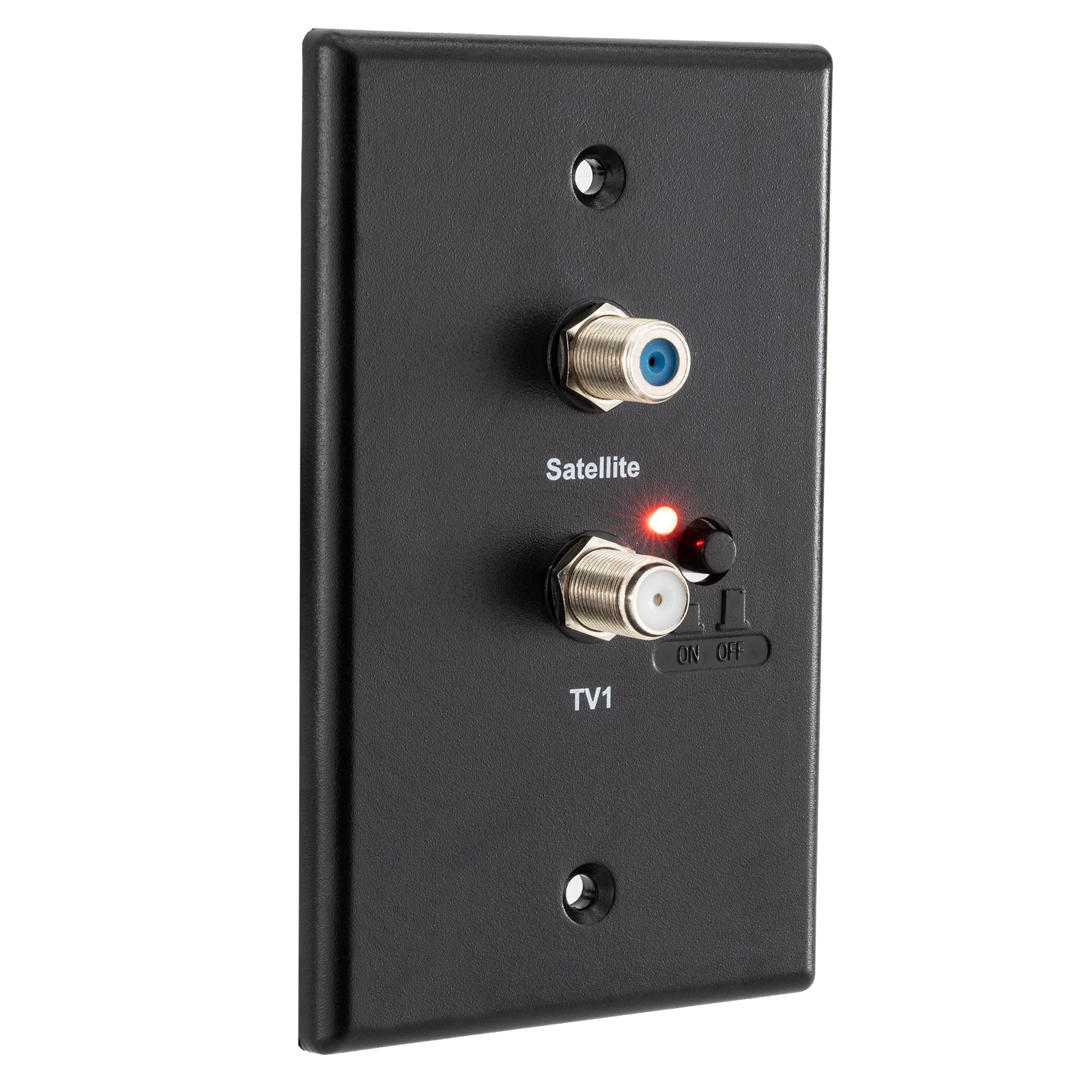 RV Satellite and Cable Hookup Wall Plate