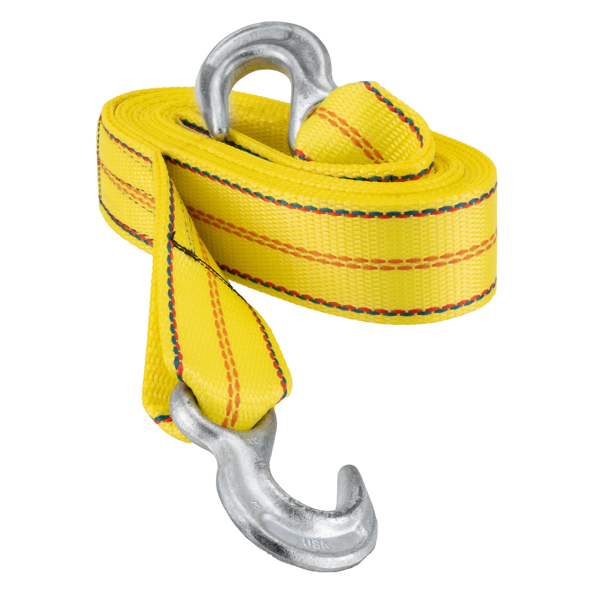 15' x 2" Tow Strap with Hook Ends 3,300 lb Capacity