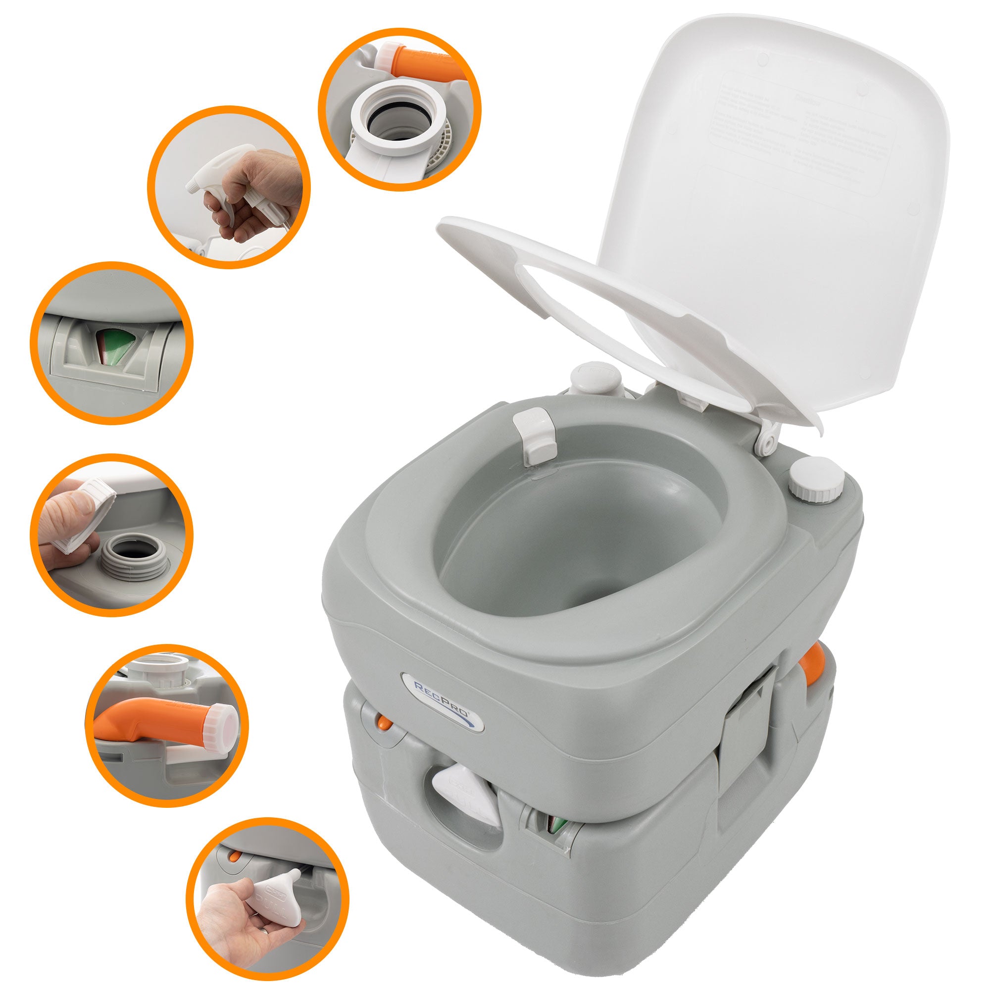 Newavo SXL Portable RV Camping Toilet 5.8 Gallon