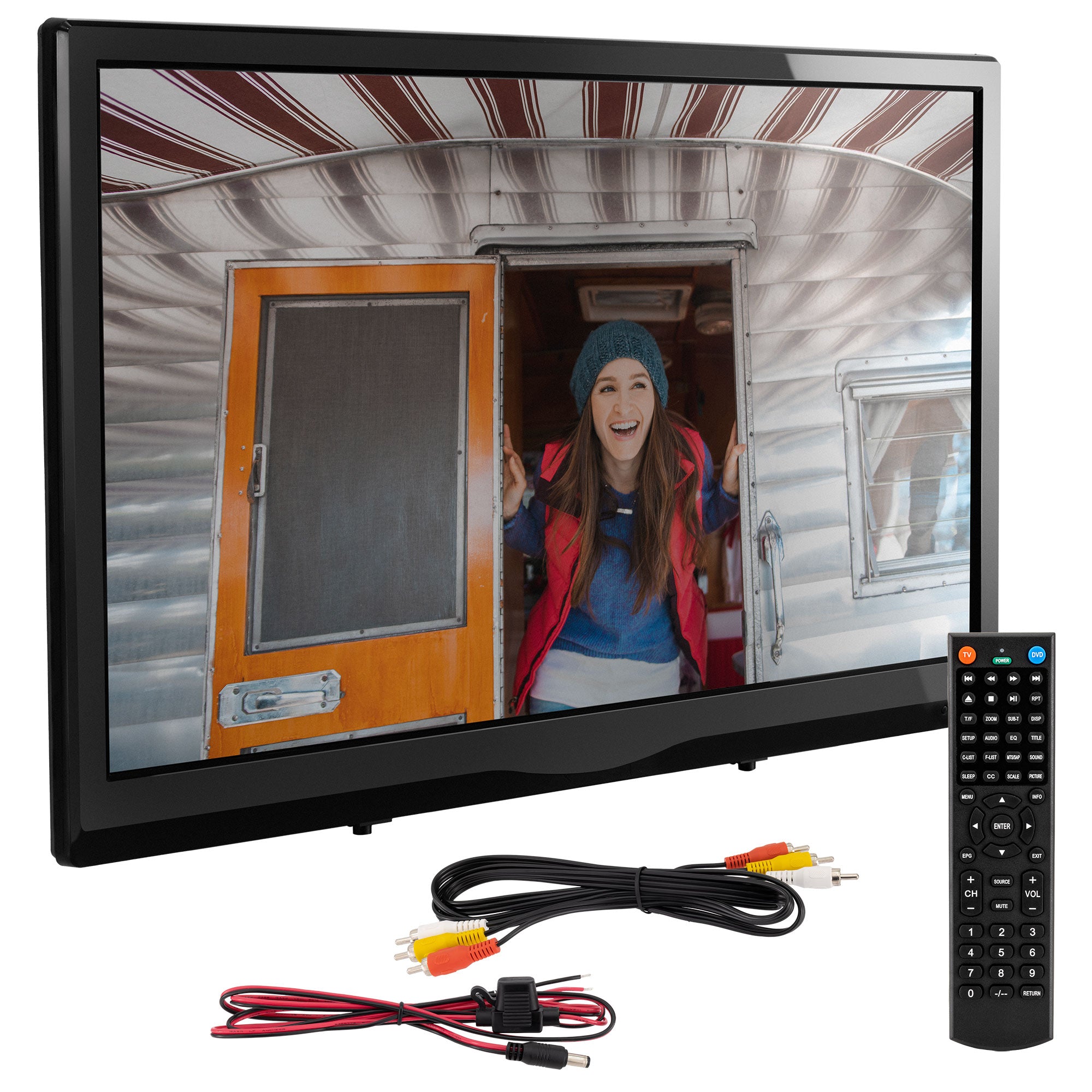 RV 19" Television with DVD Player 720p LED Screen 12/120-Volt TV Wall Mounted