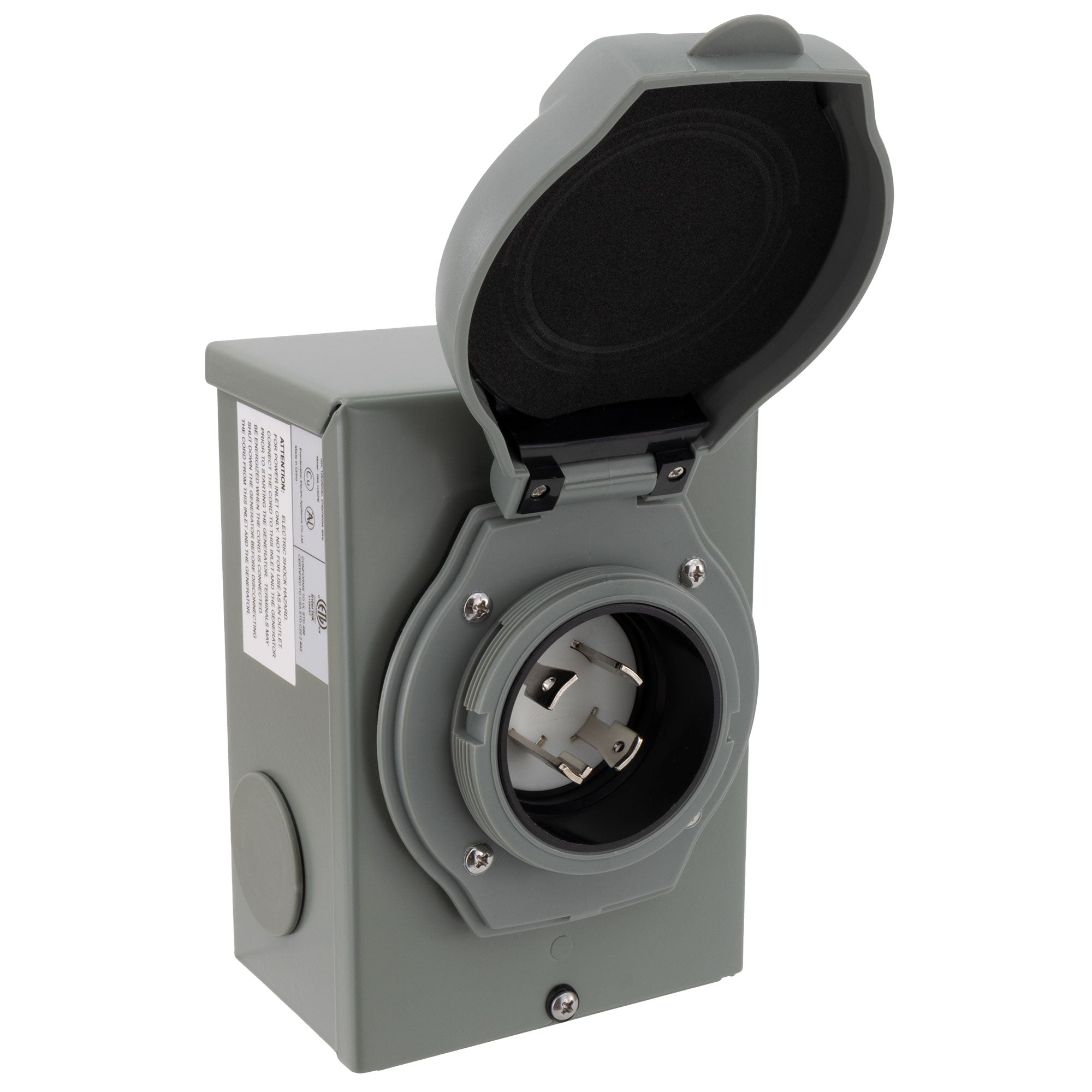 30 Amp RV Power Inlet Box for 4 Prong Generator Plug - 30A 125V/250V