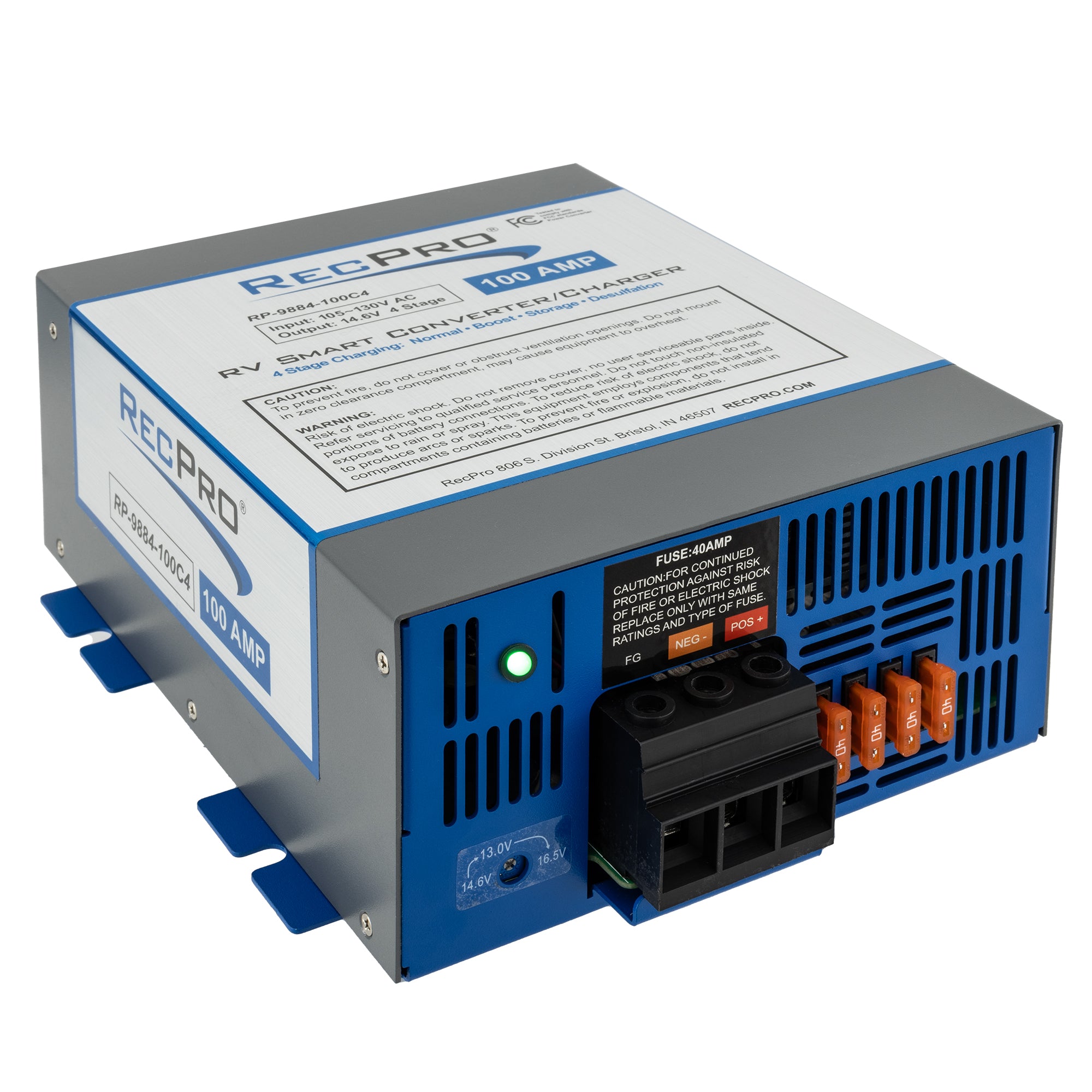 RV Converter 100 Amp, 120V AC to 12V DC with 4 Stage Smart Charging
