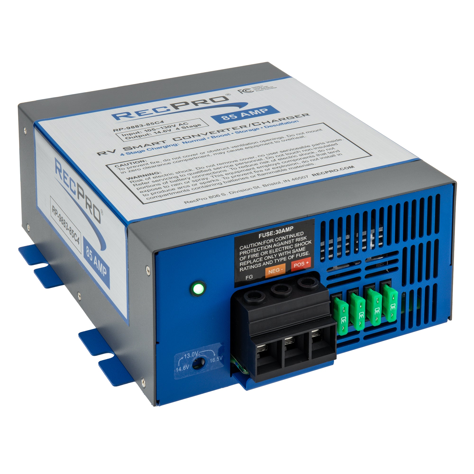 RV Converter 85 Amp, 110V AC to 12V DC with 4 Stage Smart Charging