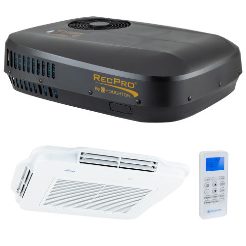 48V Air Conditioner for RV - 9.5K Low Profile AC Unit with Heat Pump and Remote Control Non-Ducted