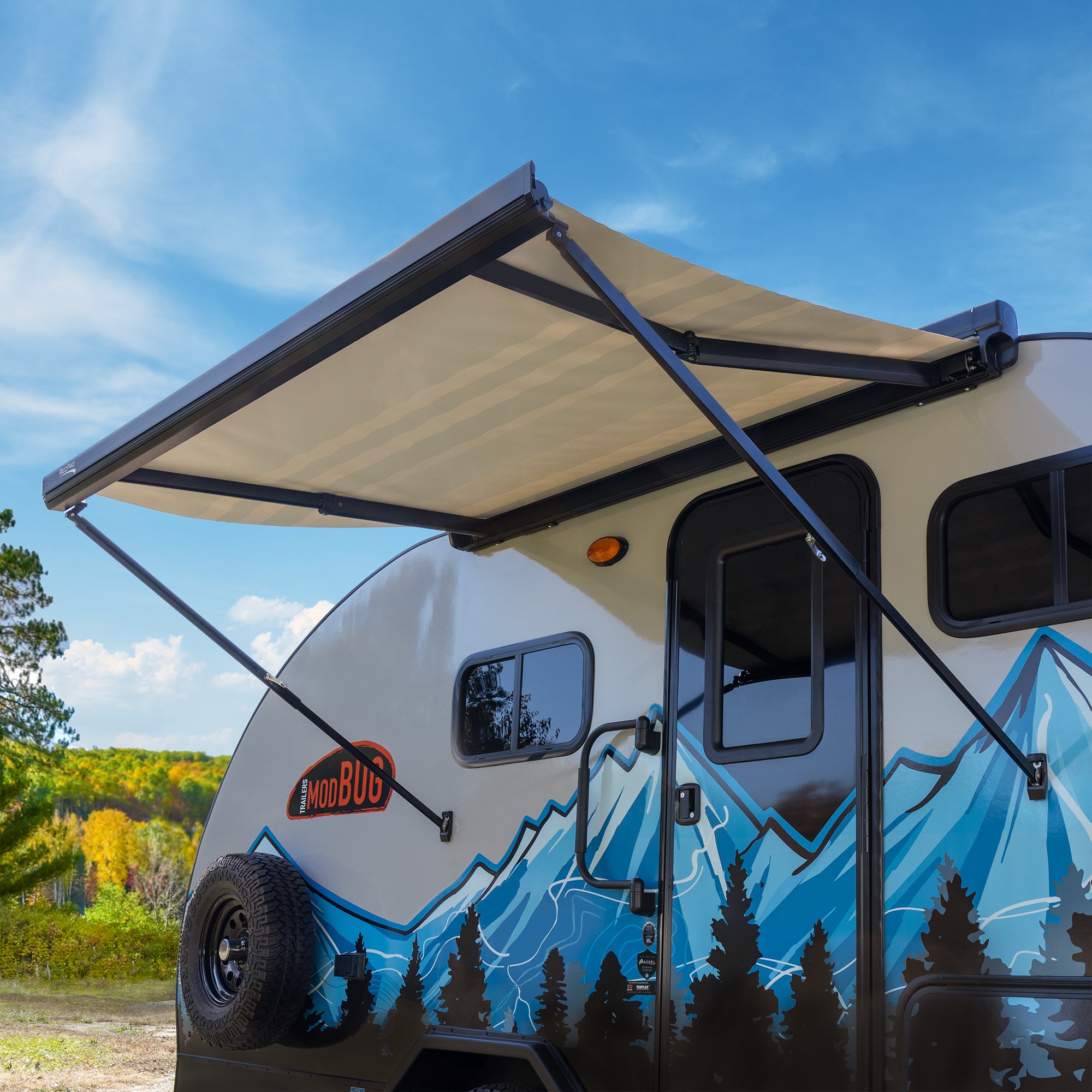 7' RV Cassette Motorized Retractable Awning with LED