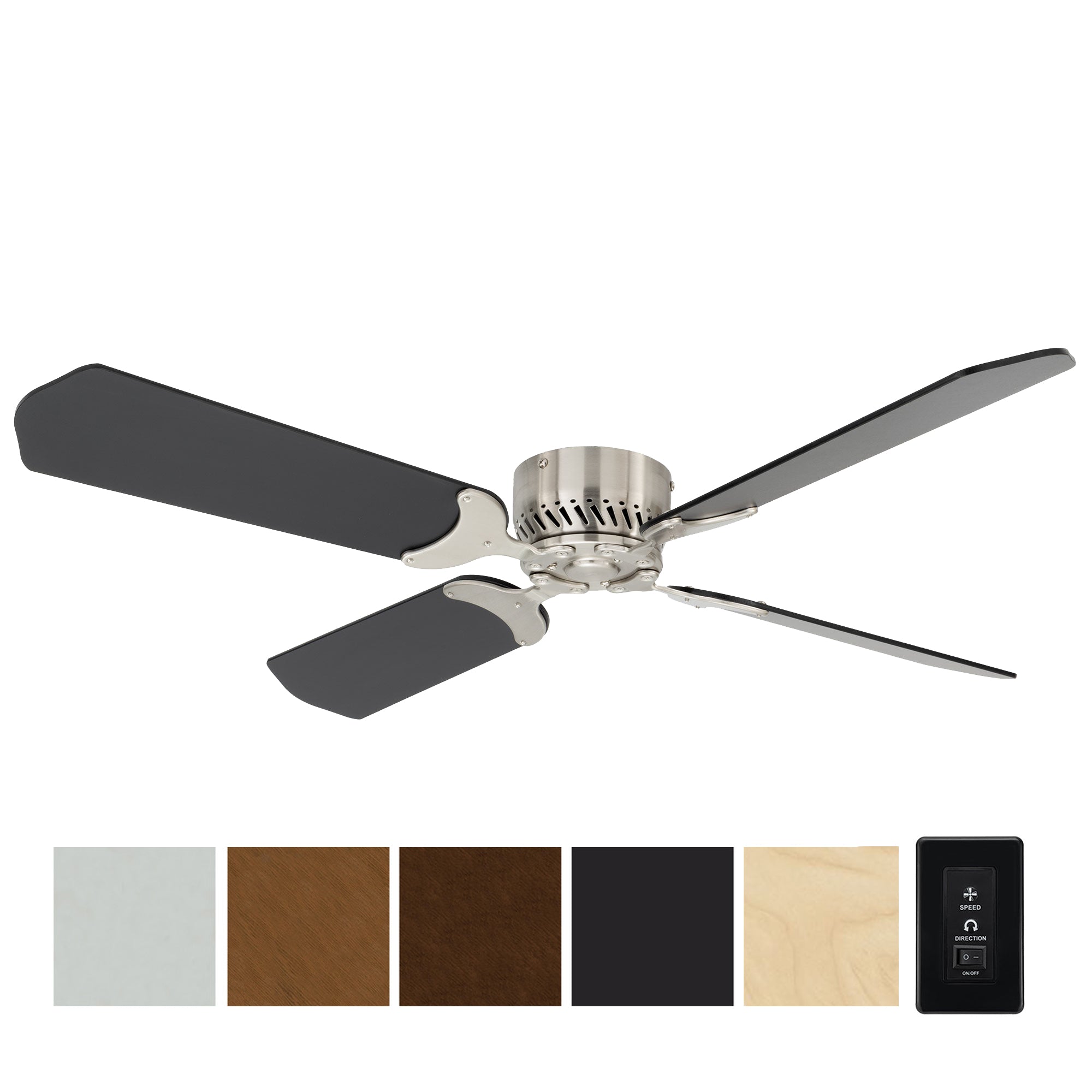 RV Ceiling Fan 12V 42" Brushed Nickel Finish
