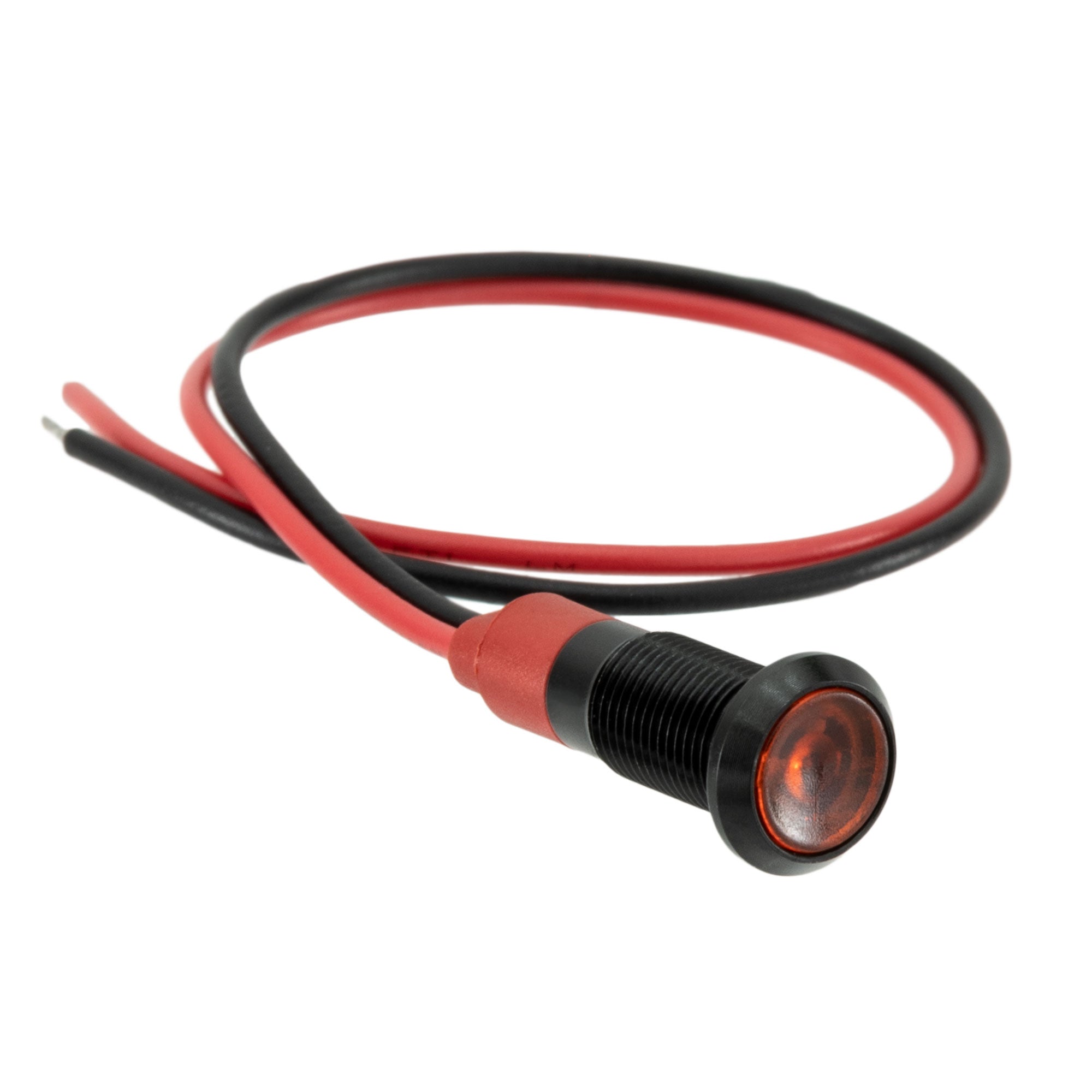 RV 1/4" Red LED Pilot Dash Indicator Lights with Wire 2 Pack