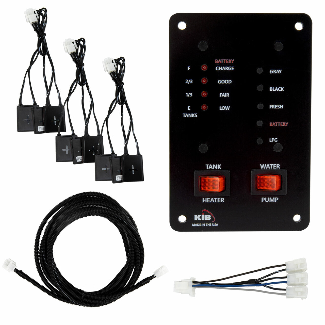 RV Tank Sensor Monitor Panel Kit with Probeless Adhesive Sensors