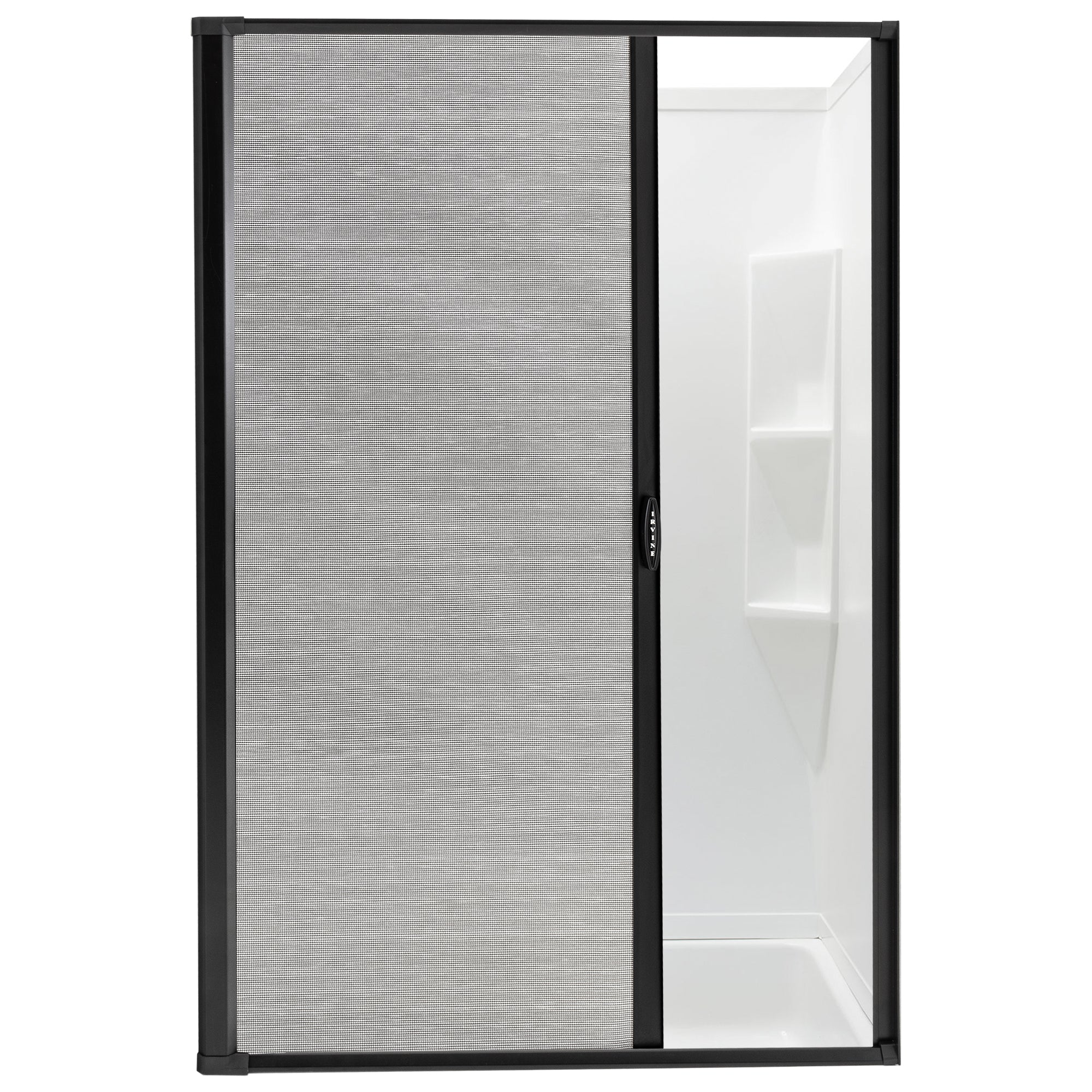 RV Retractable Rolling Shower Door Black