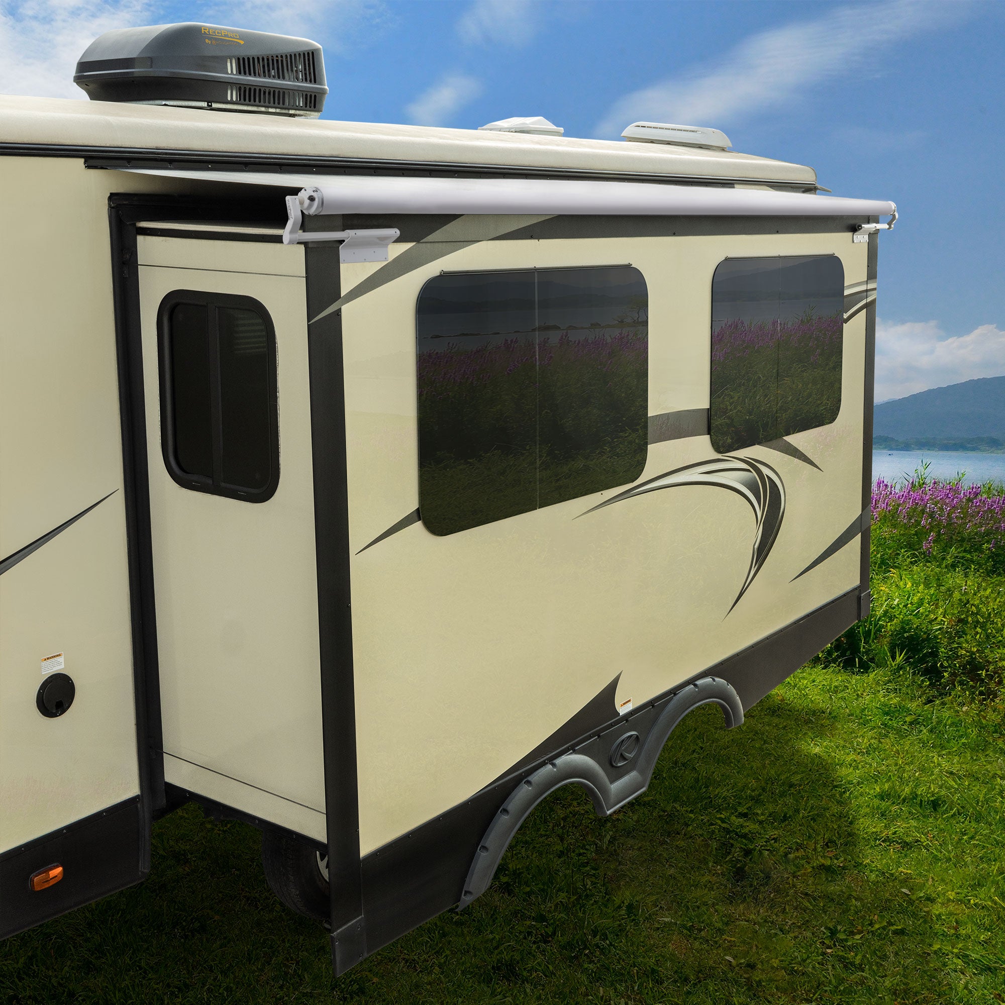 RV Slide Topper Cover Assembly Slideout Awning White