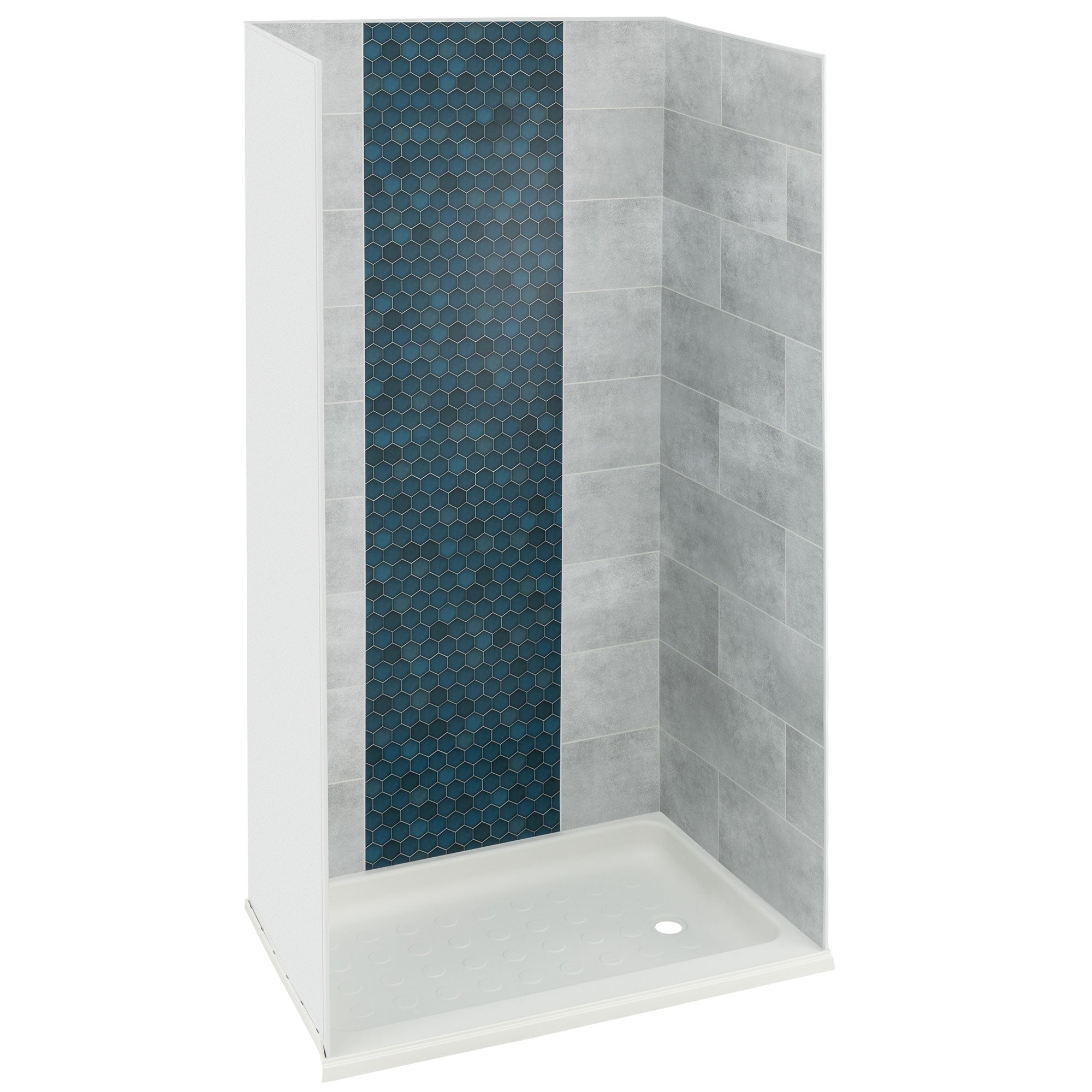 RV Shower Surround 40" x 24" - Teal Waterfall Accent
