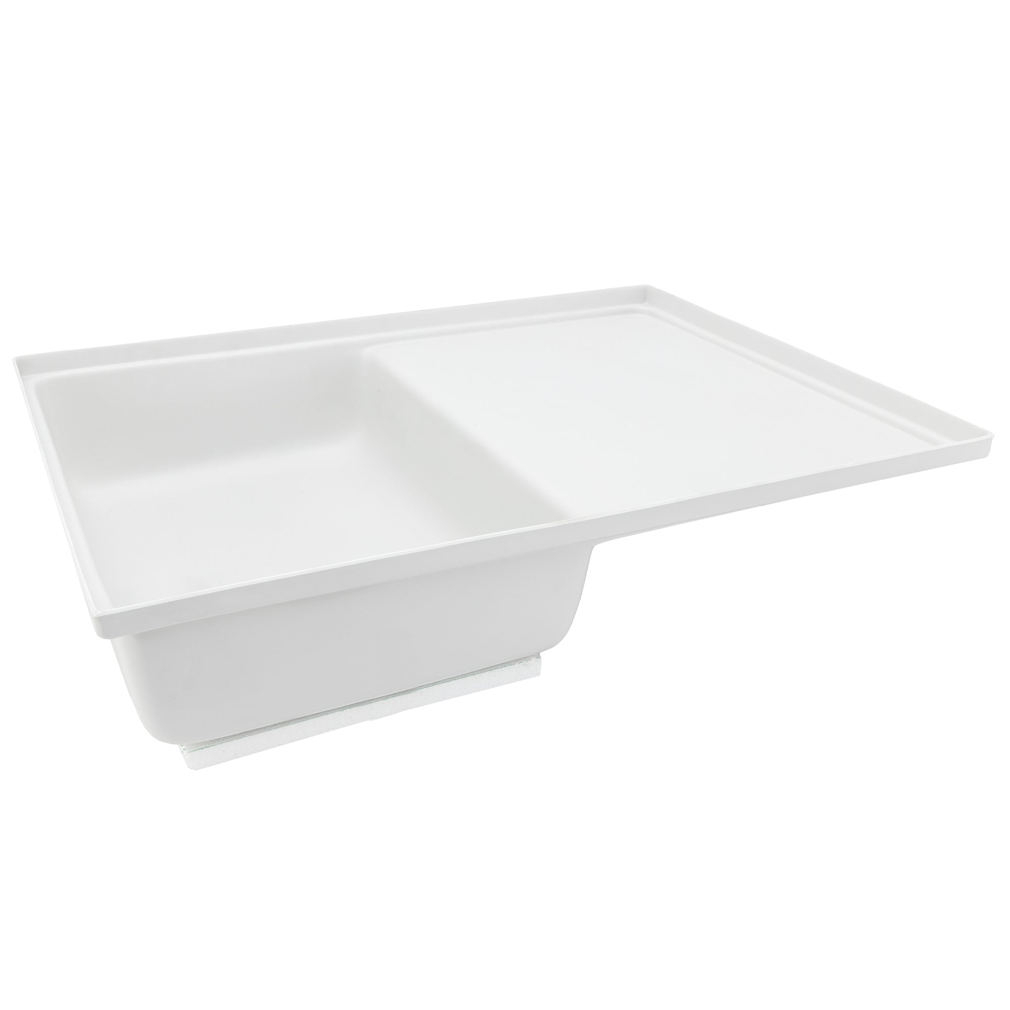RV Toilet Mount Shower Pan Combo 38" x 23"  Left Drain in White