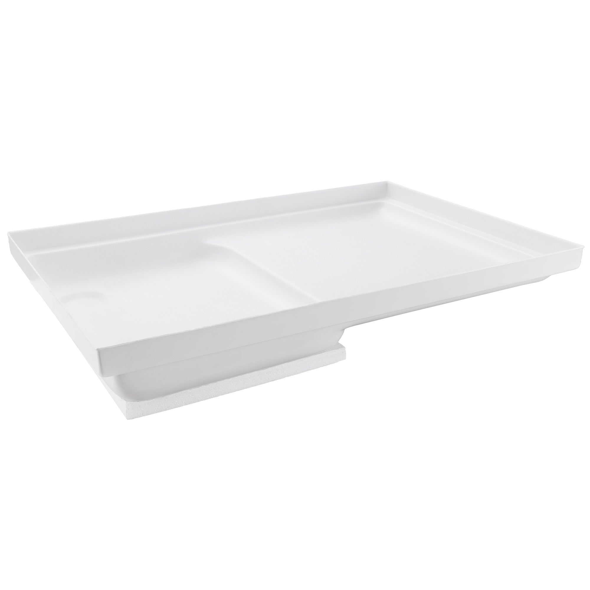 RV Toilet Mount Shower Pan Combo 23" x 35" Corner Drain in White