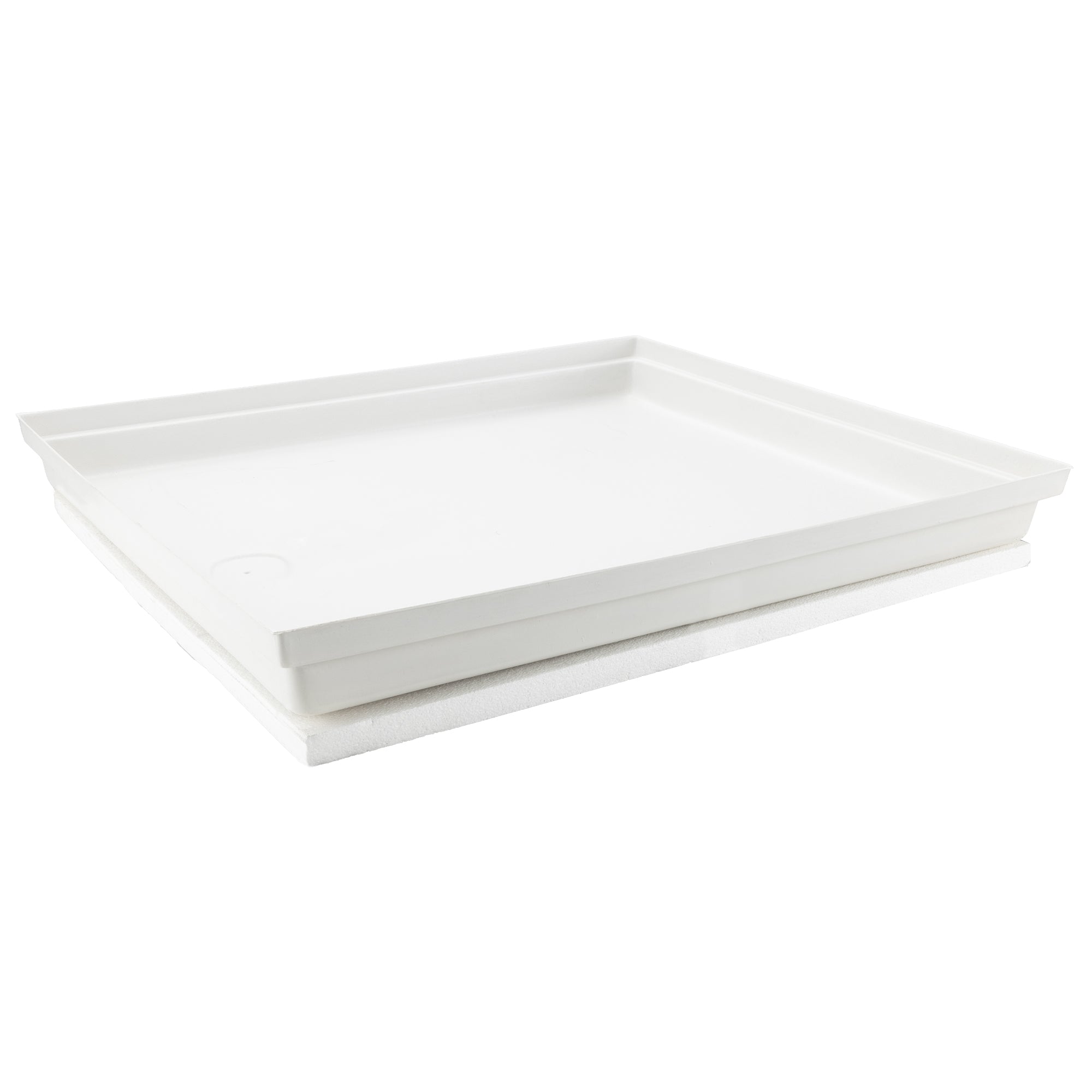 RV Shower Pan 28" x 32" x 4" Left Drain in White