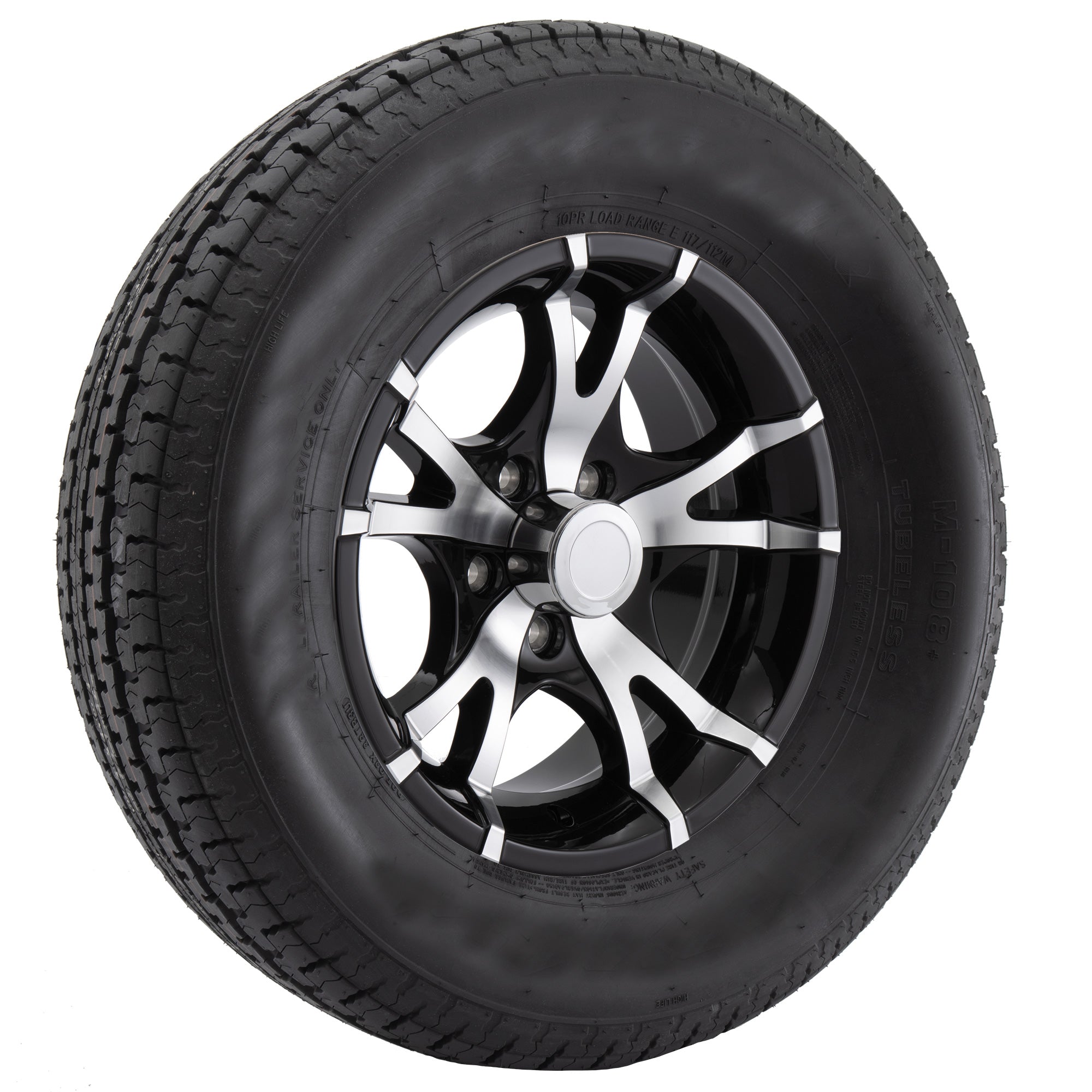 RV Wheel and Tire Package - T07 Black Machine