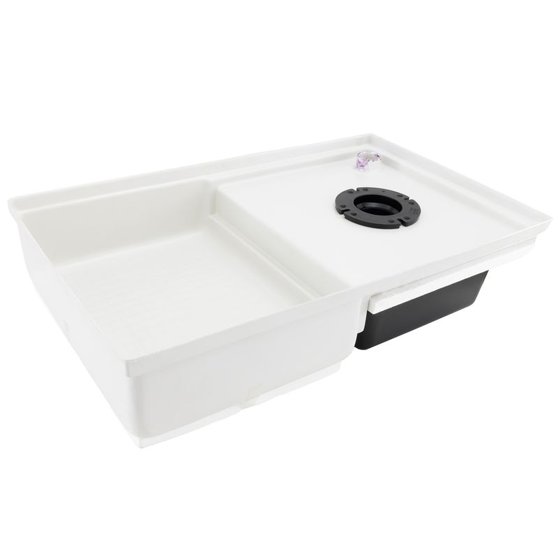 RV Toilet Mount Shower Pan Combo 35" x 21" with Black Tank