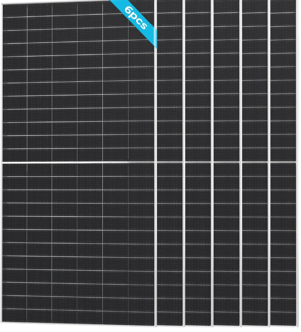 6 PCS N-Type Bifacial 590W Monocrystalline Solar Panel