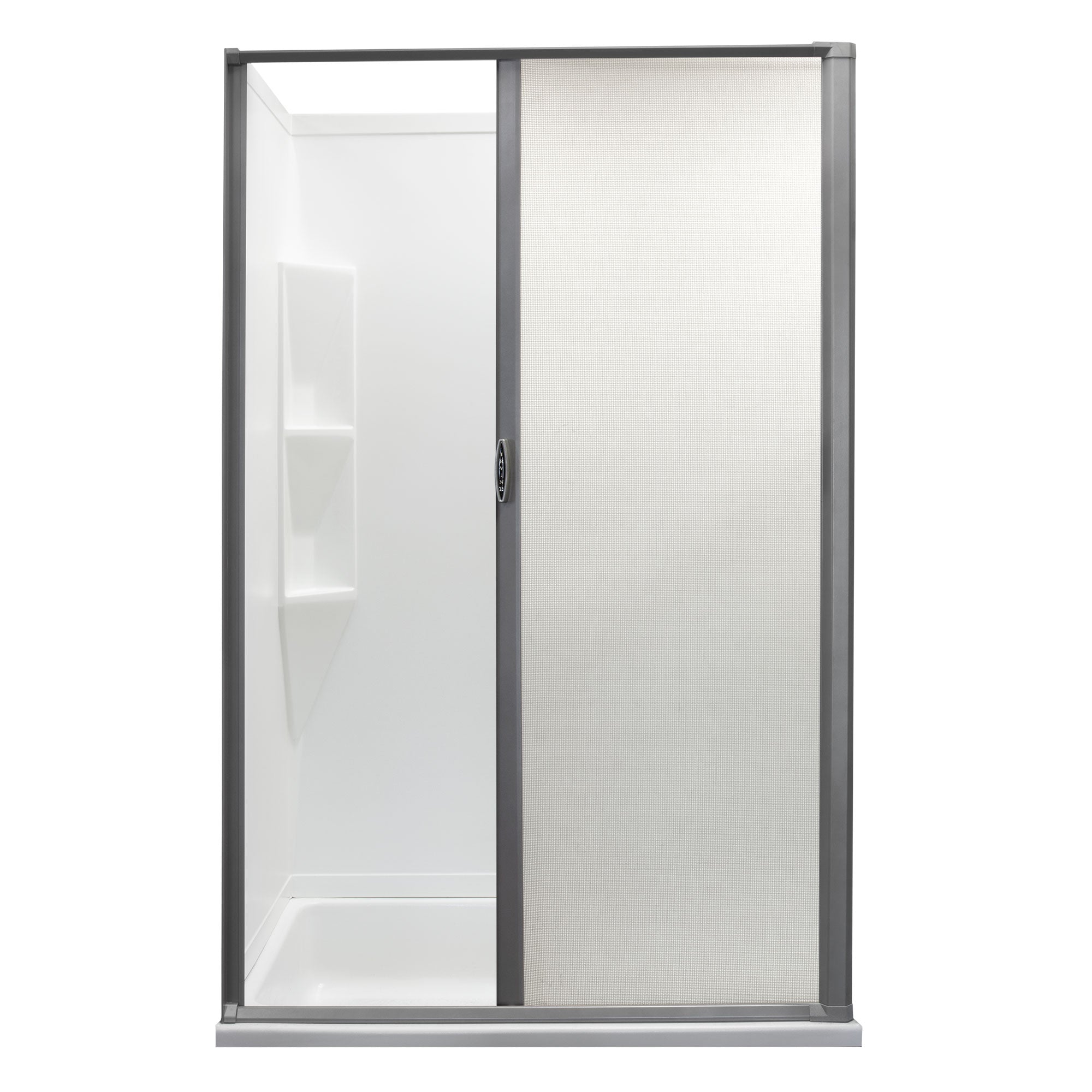 RV Retractable Rolling Shower Door Platinum