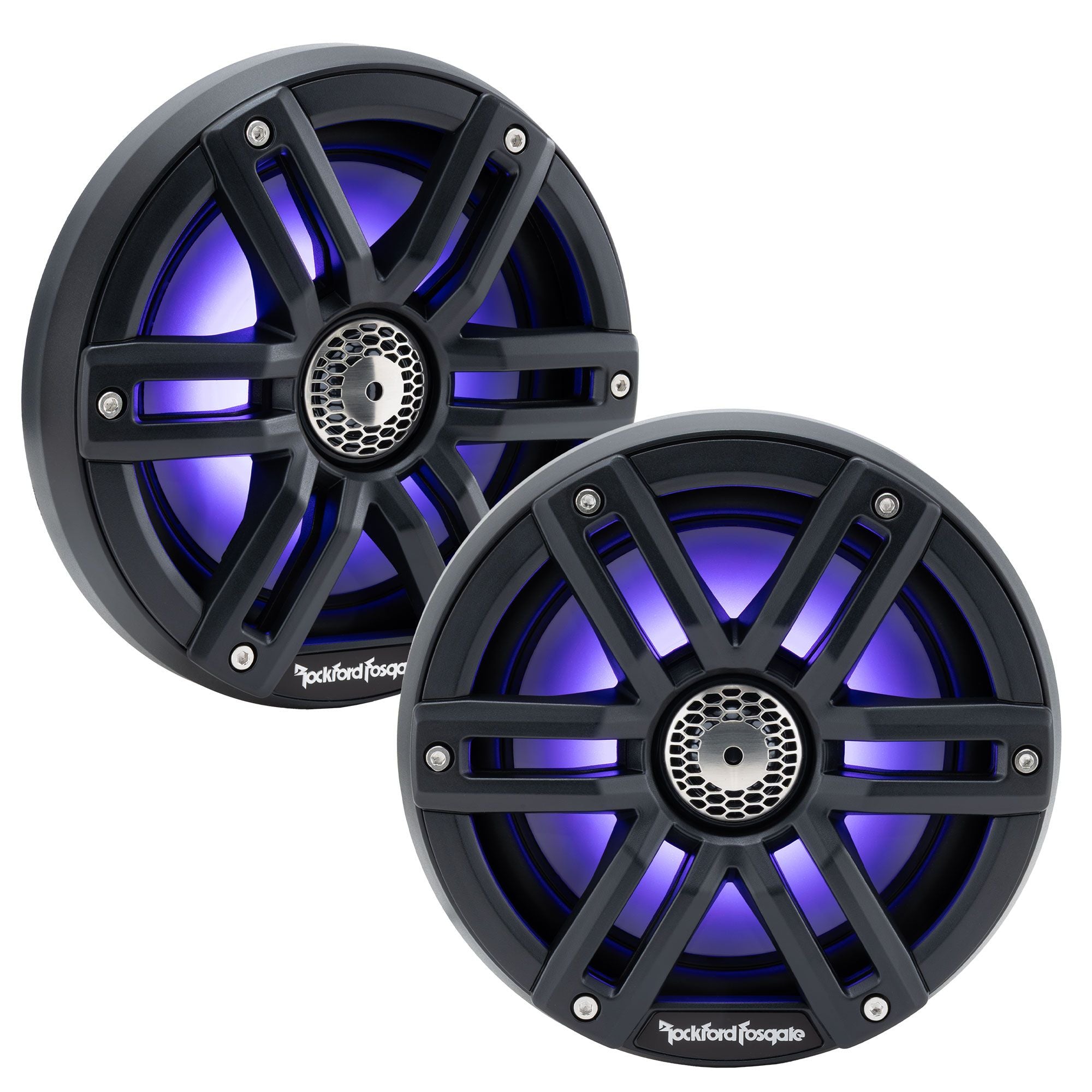 Rockford Fosgate M2-65B 6.5" Marine Speakers LED Speakers for Boats & Powersports - Black Grilles
