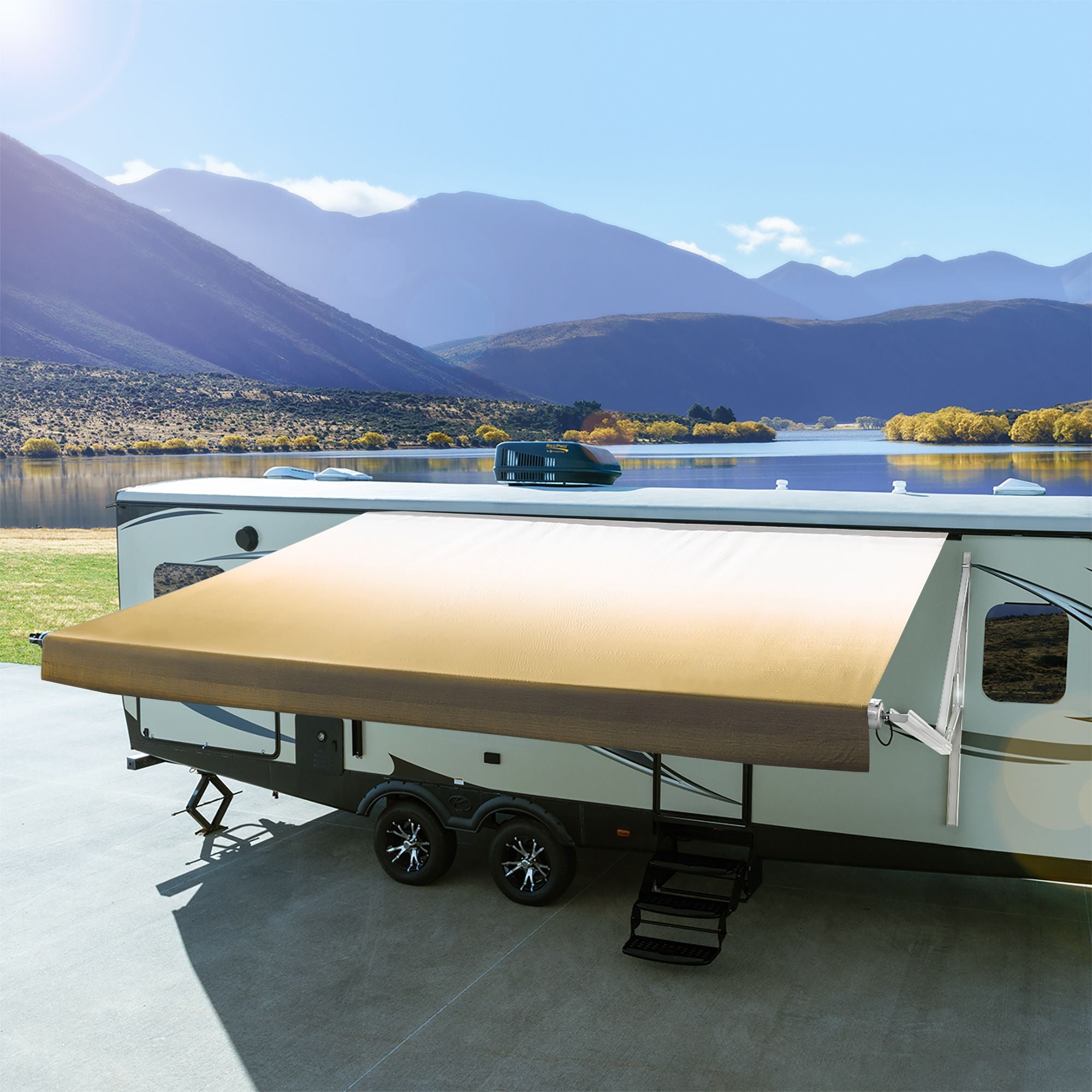 12' RV Awning Replacement Fabric Heat-Welded Seams  (Actual Width 11' 1")