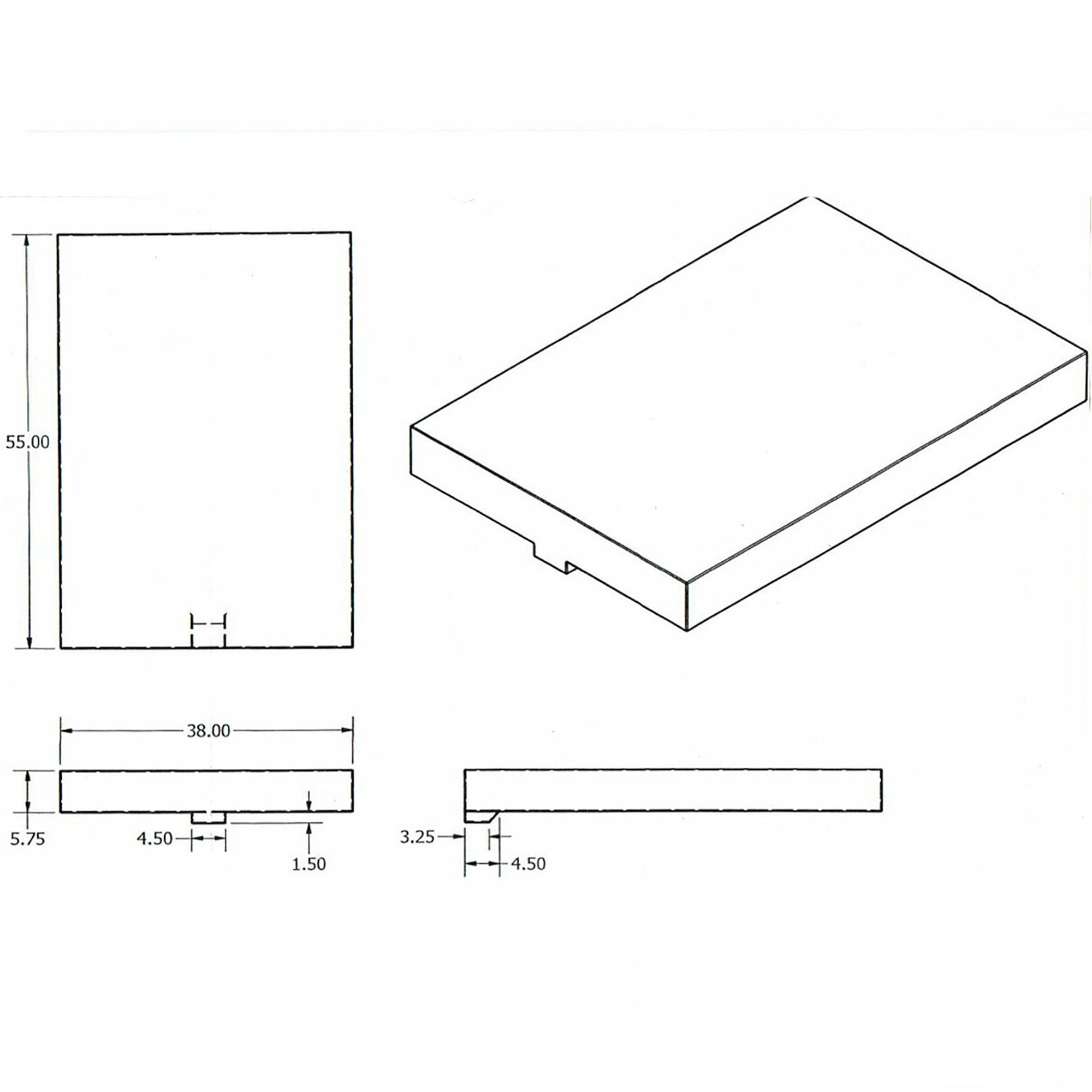 Alpha 48 Gallon 55" x 38" x 5.75" Fresh Water Tank VR38556W