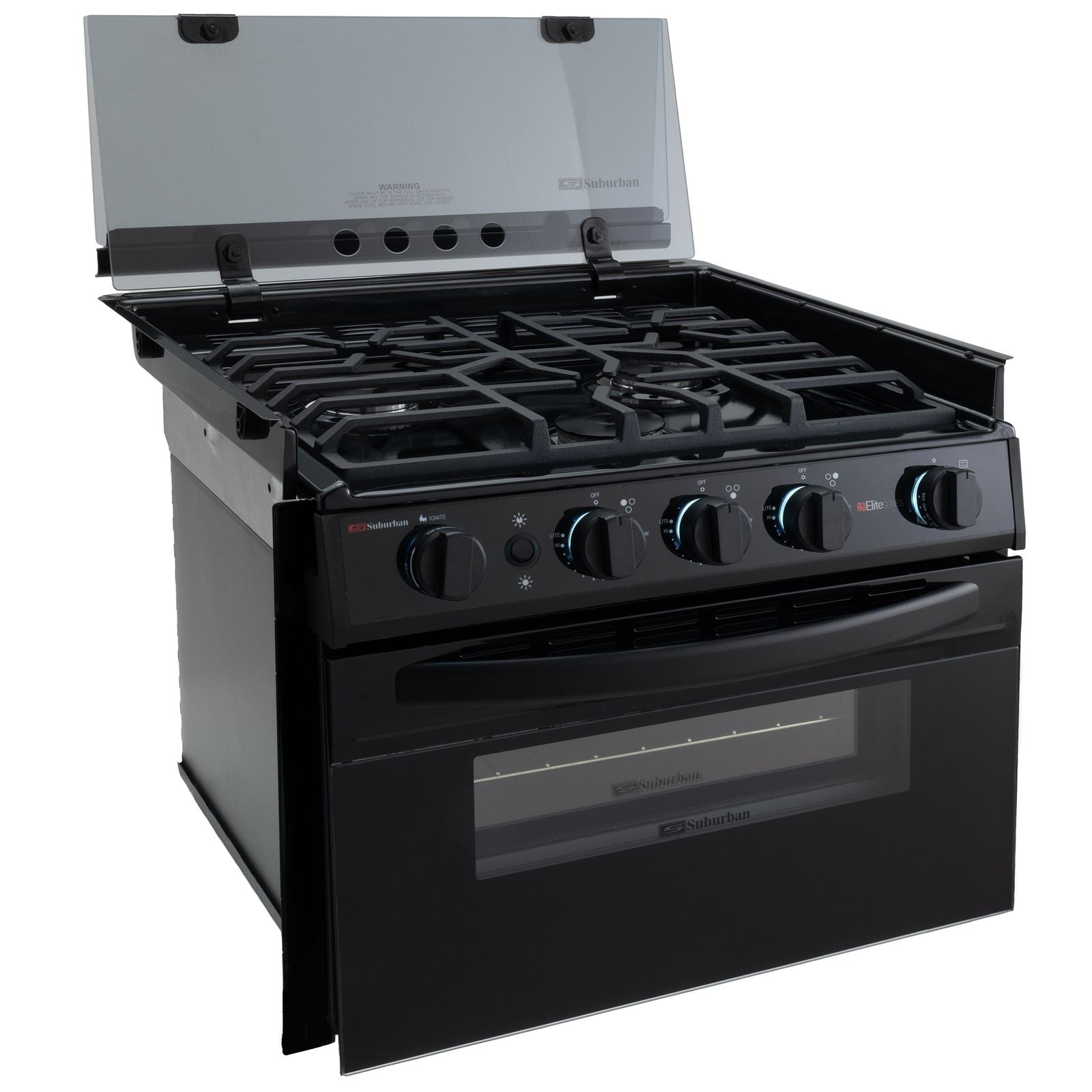 Suburban RV Stove Gas Range 17" Tall with Air Fryer